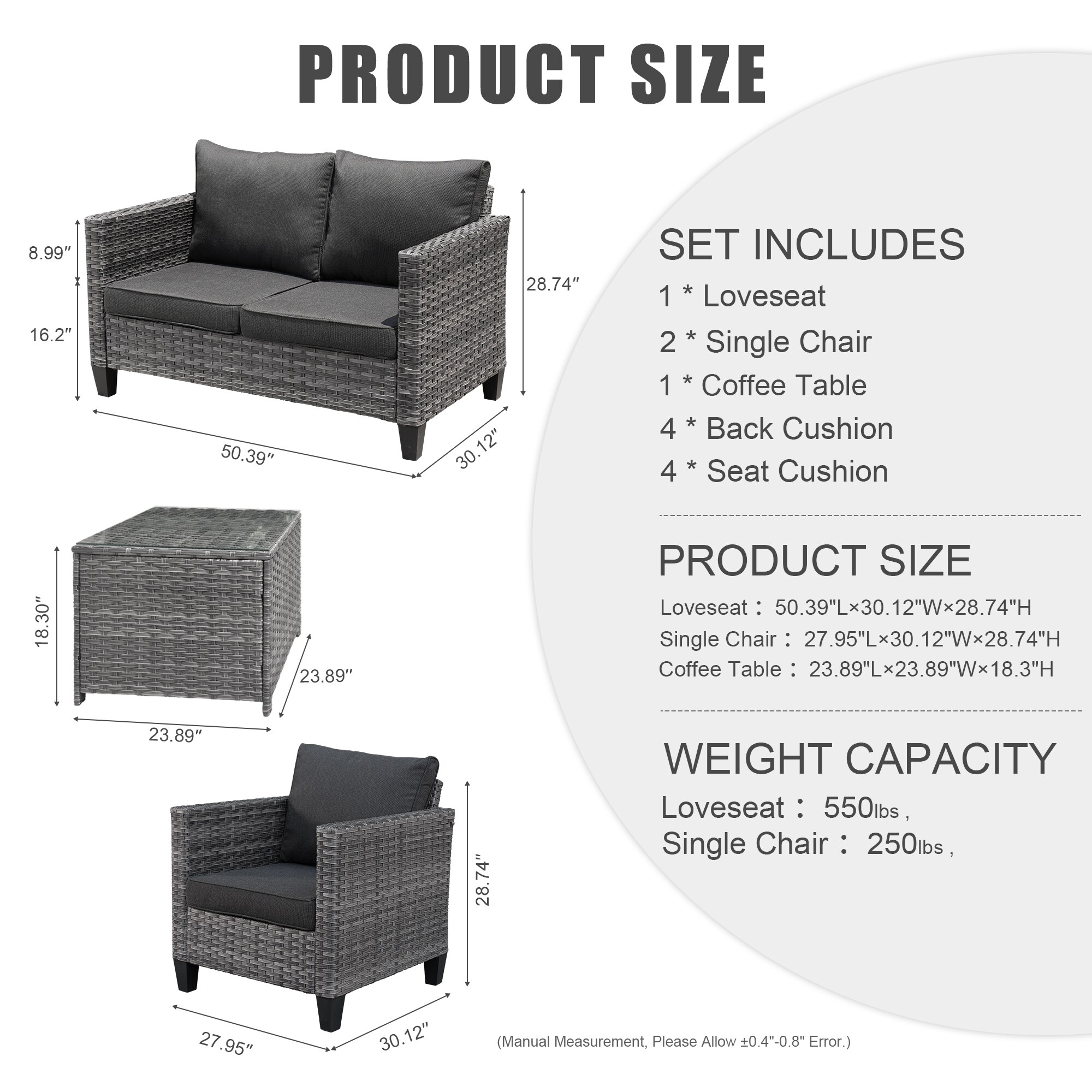 Ovios LRS1024 Patio-Conversation-Sets - View #7
