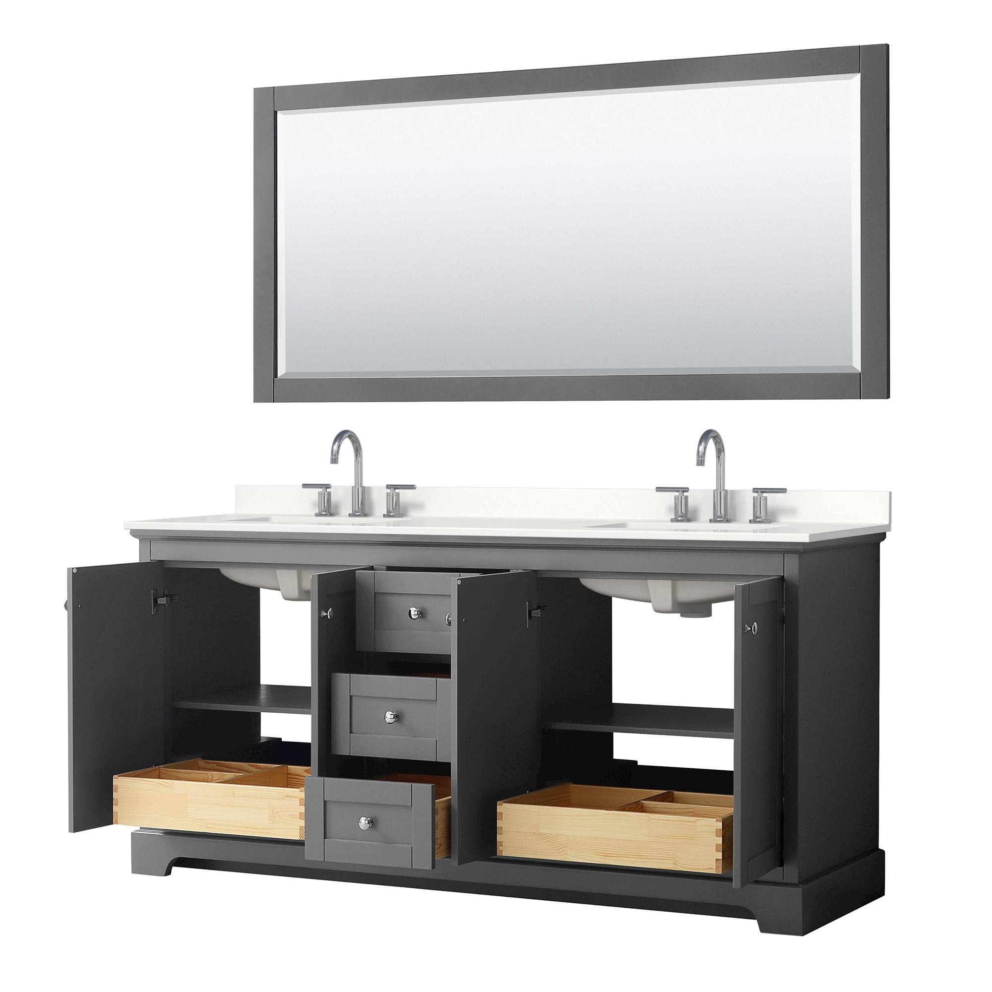 Wyndham Collection WCV232372DKGWQUS3M70 Bath-Vanity-Combo - View #3