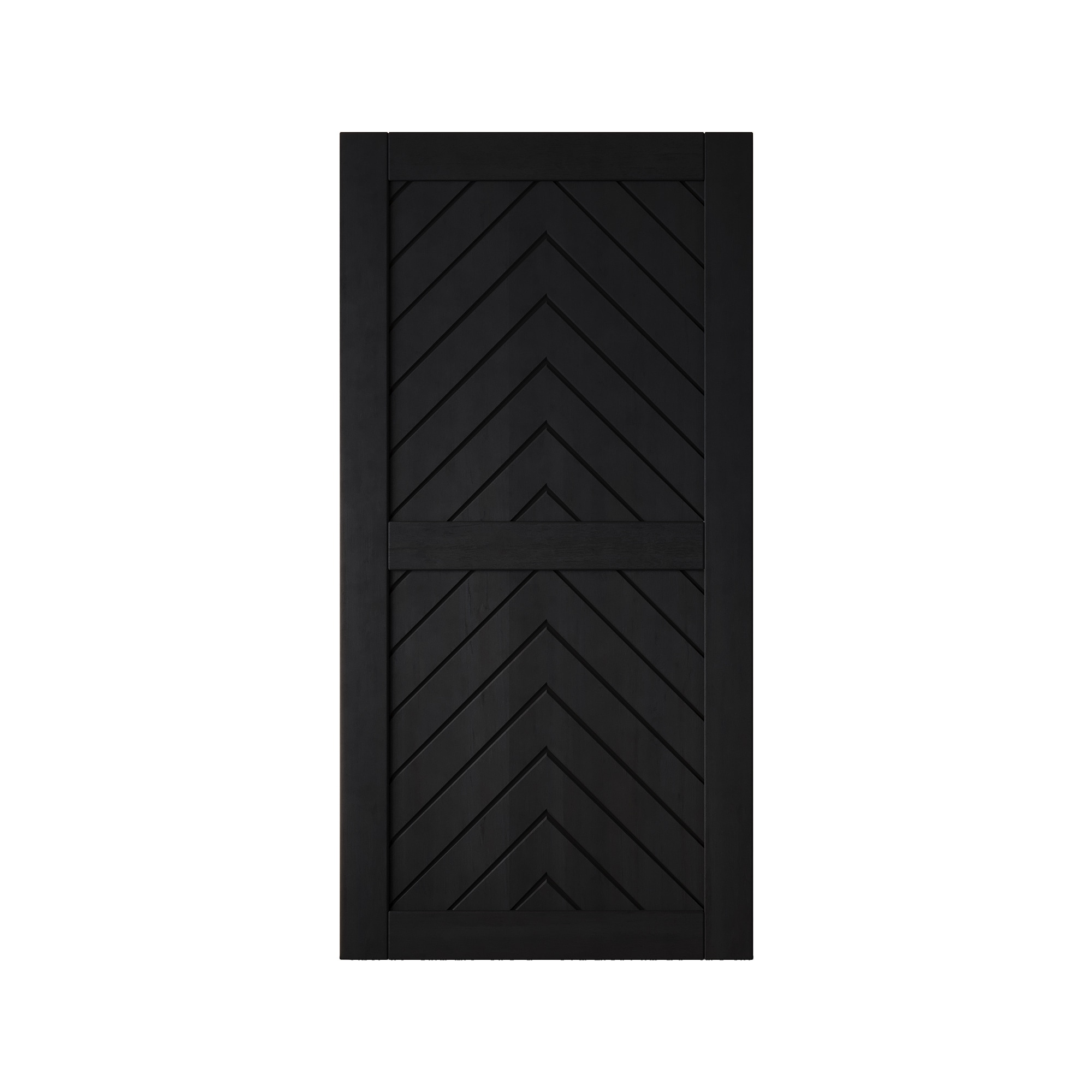 HOMACER JT1-3280-BK 32-in x 80-in Black Herringbone Pine Wood Solid core Single Barn Door (Hardware Not Included)