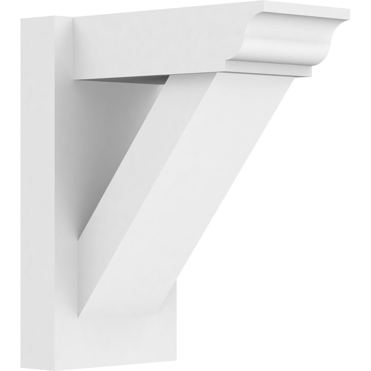 Ekena Millwork OUTP07X12X14TRA01 7-in W X 12-in D X 14-in H Traditional Architectural Grade PVC Outlooker with Traditional Ends