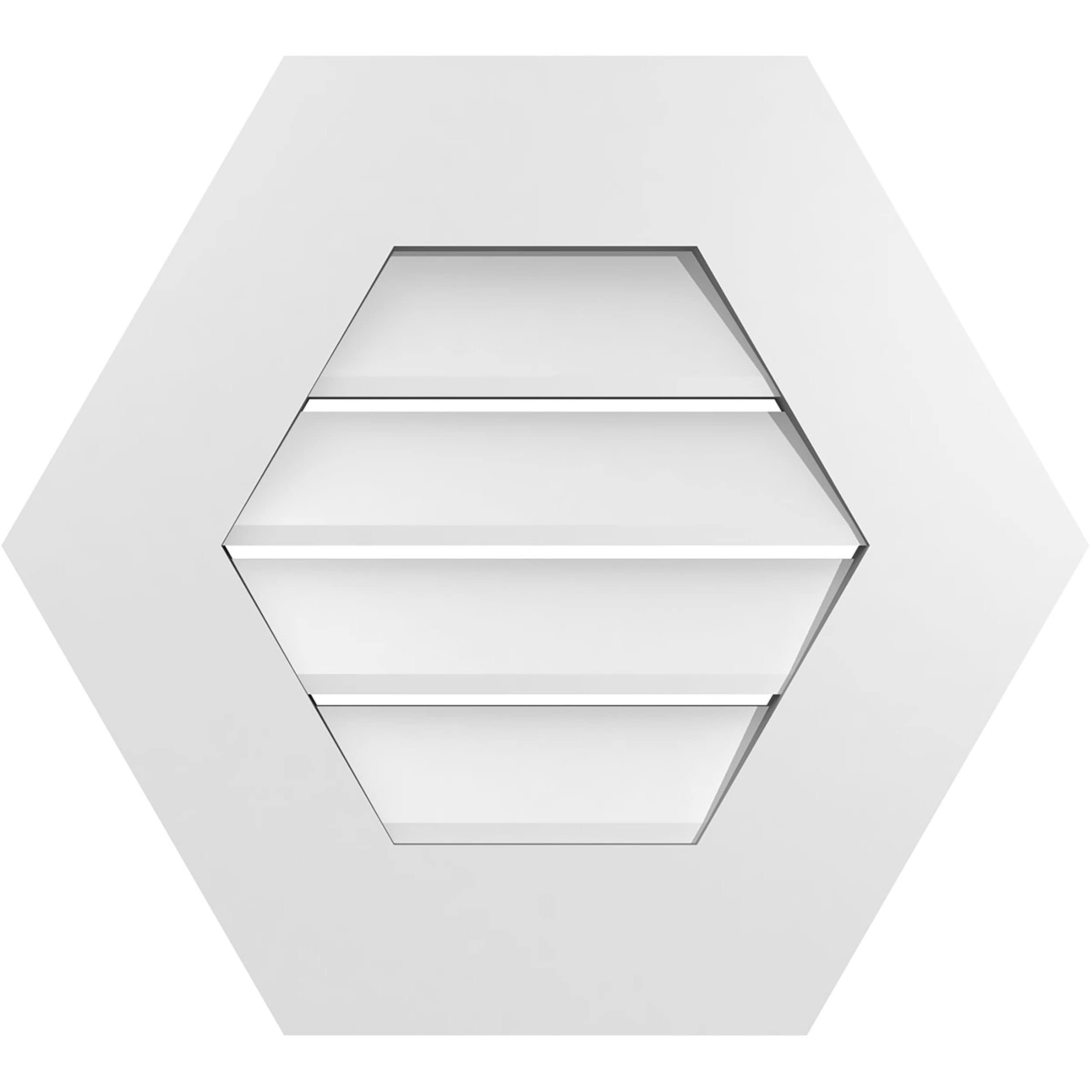 Ekena Millwork GVPHP20X1801SF 20-Inches x 18-Inches Off-white Peaked PVC Gable Louver Vent