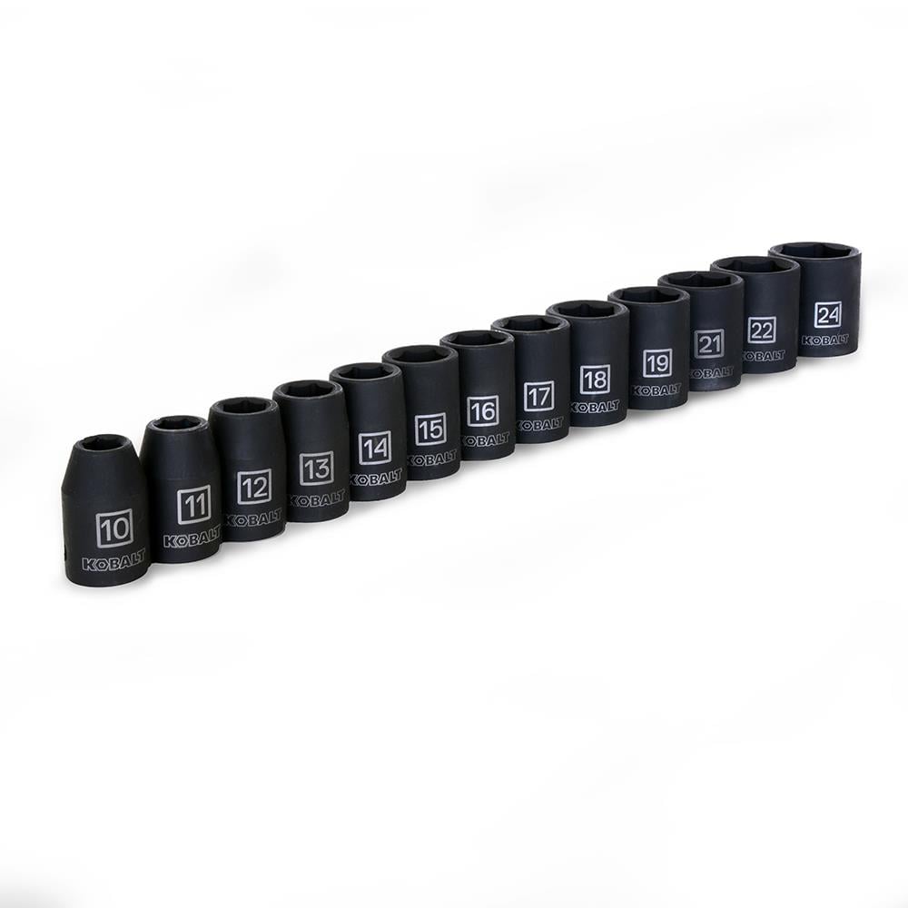 Kobalt 13 Piece Metric 1 2 in Drive Set 6 Point Impact Socket Set