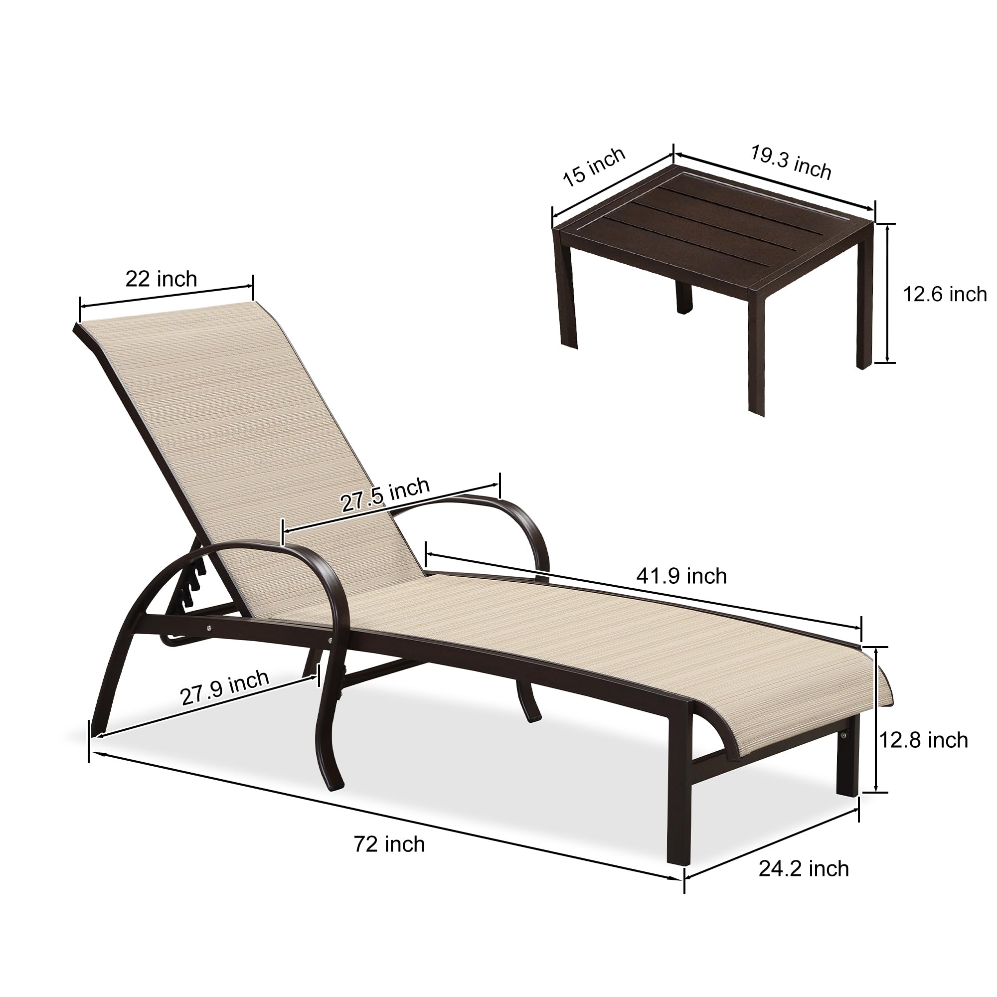 PURPLE LEAF LSMCLS01-XXL-BK-4PC Patio-Chairs - View #2