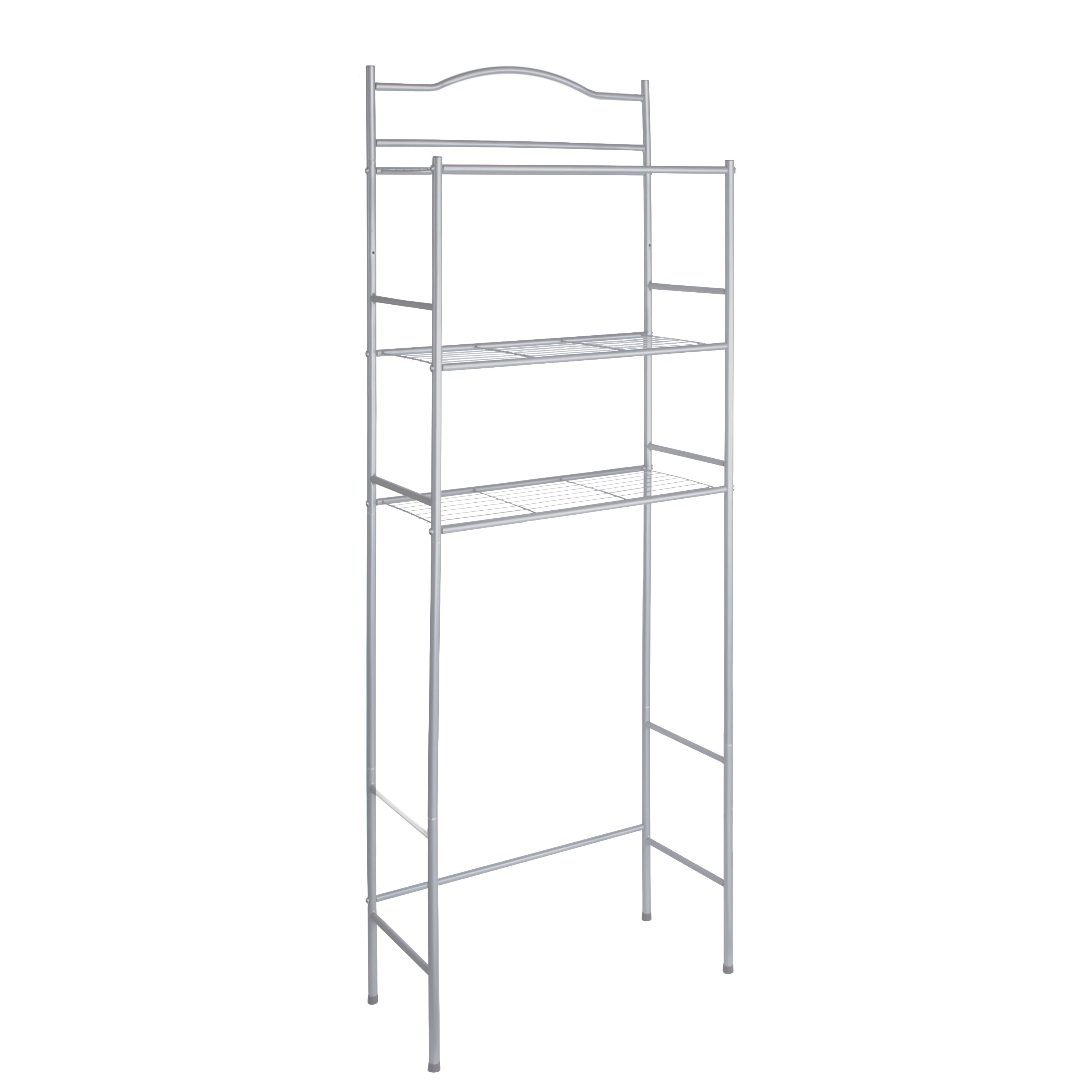 Kenney KN61561 23-Inches x 65-Inches x 9.6-Inches Polished Pewter 3 -Shelf Over-the-Toilet Storage