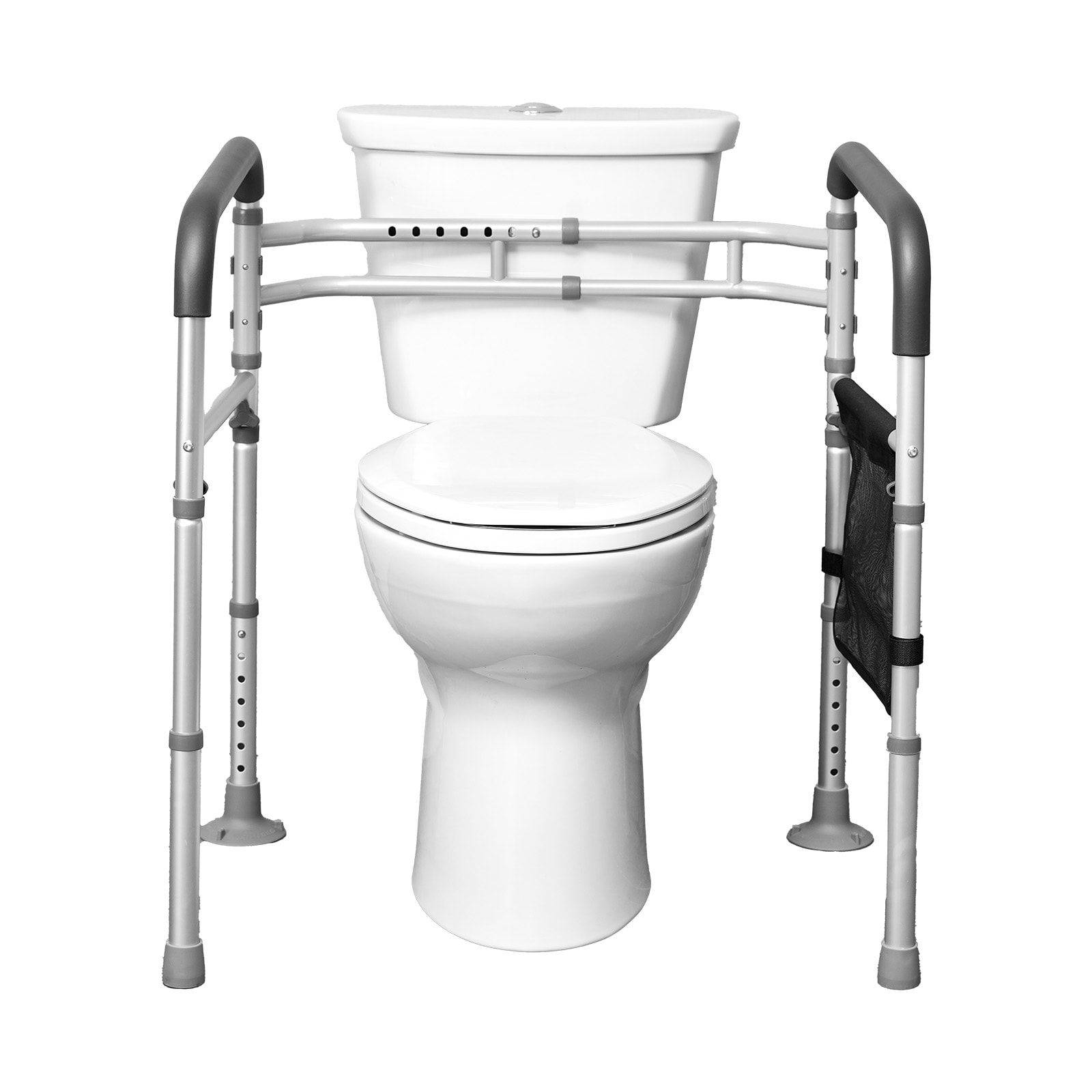 VEVOR Toilet Safety Rail  300 LBS Foldable Toilet Seat with Non-Slip Handles  Portable Versatile Toilet Handrails with Reinforced Aluminum Alloy Tube  Fit for Seniors  Pregnant Women and the Injured