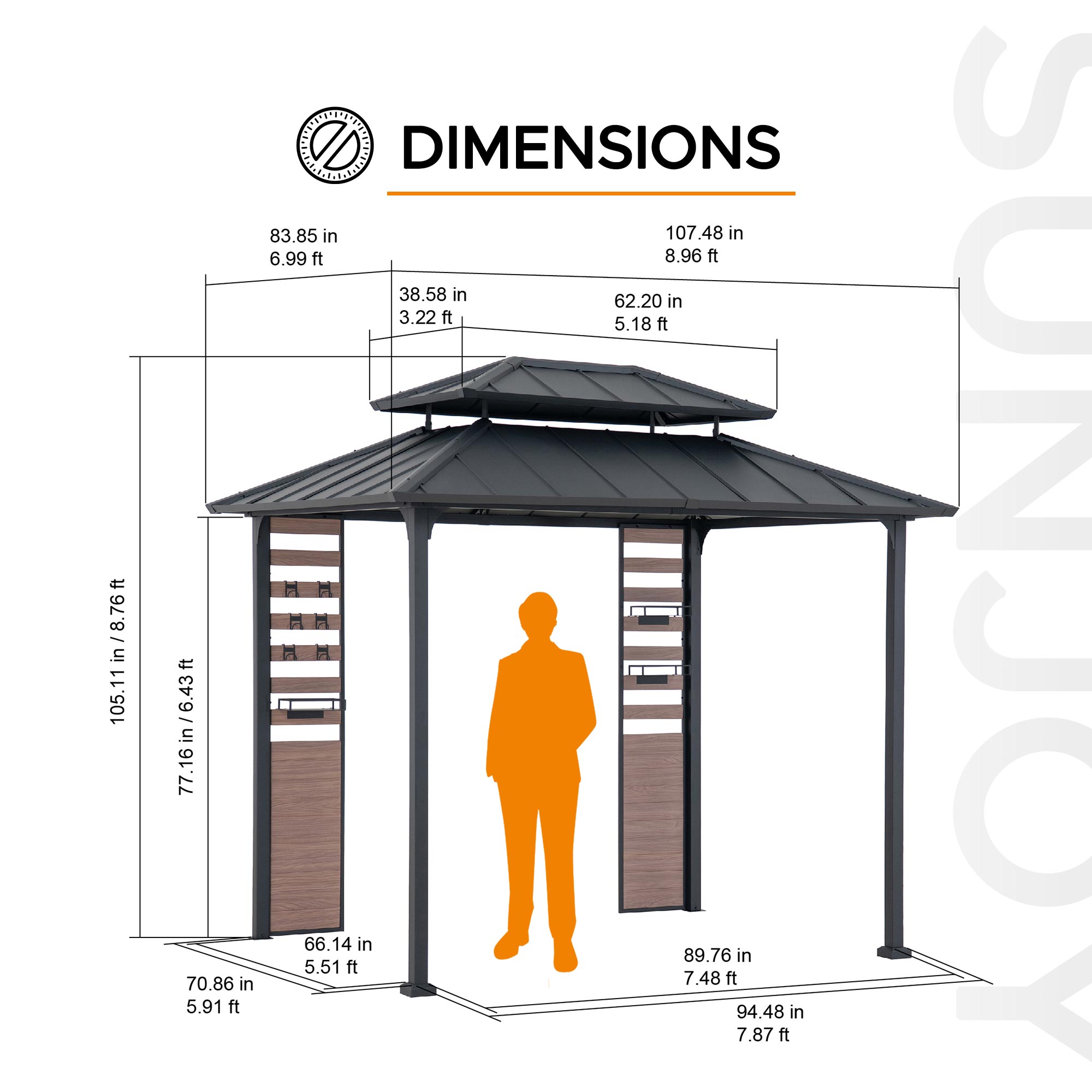 Sunjoy A102027630 Wood-Resin-Gazebos - View #3
