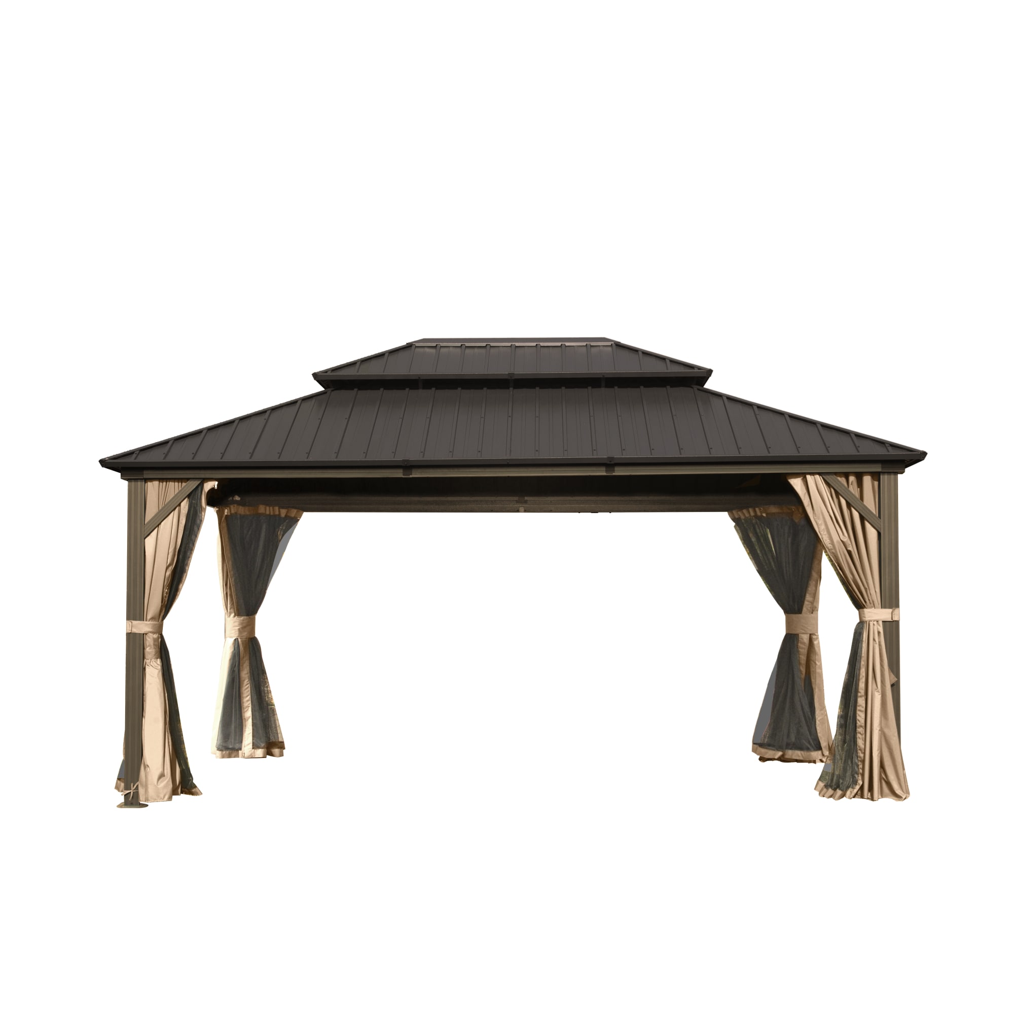 JIMSMAISON BOCPCG32BRO 16-ft x 12-ft Brown Rectangle Hardtop Steel Roof