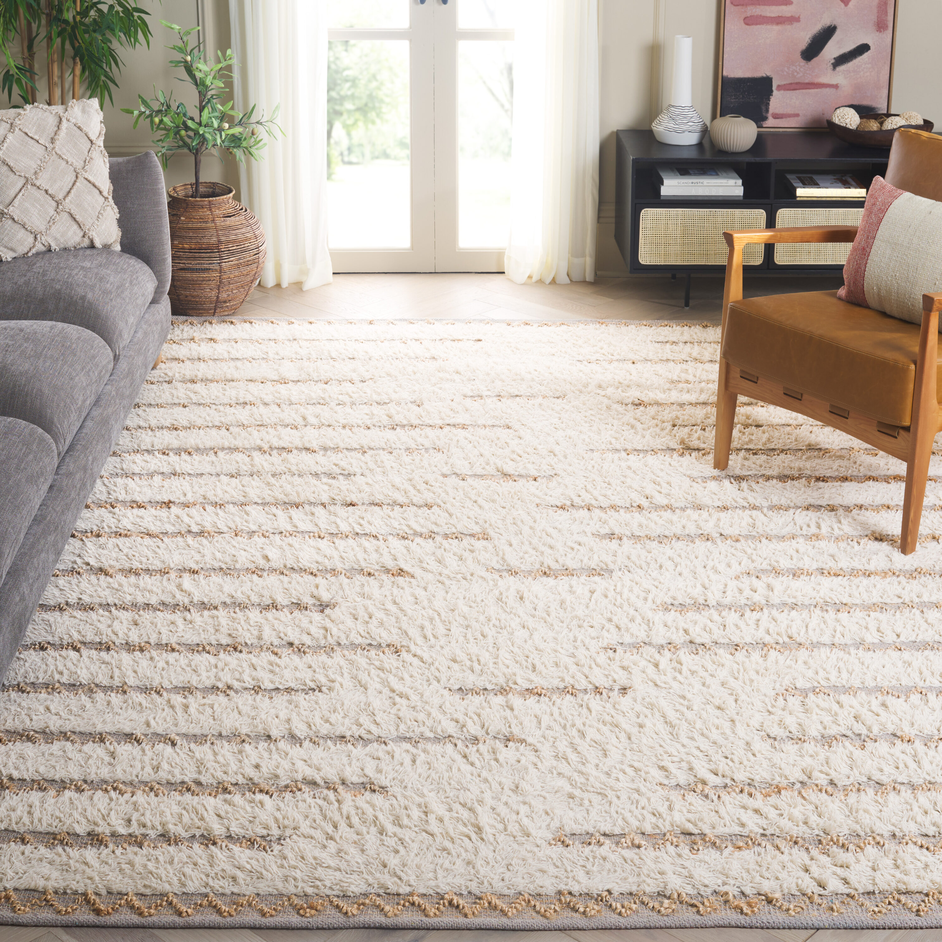  Natura 505 Ivory/Natural Modern 6ft x 9ft Medium Rectangle Rug