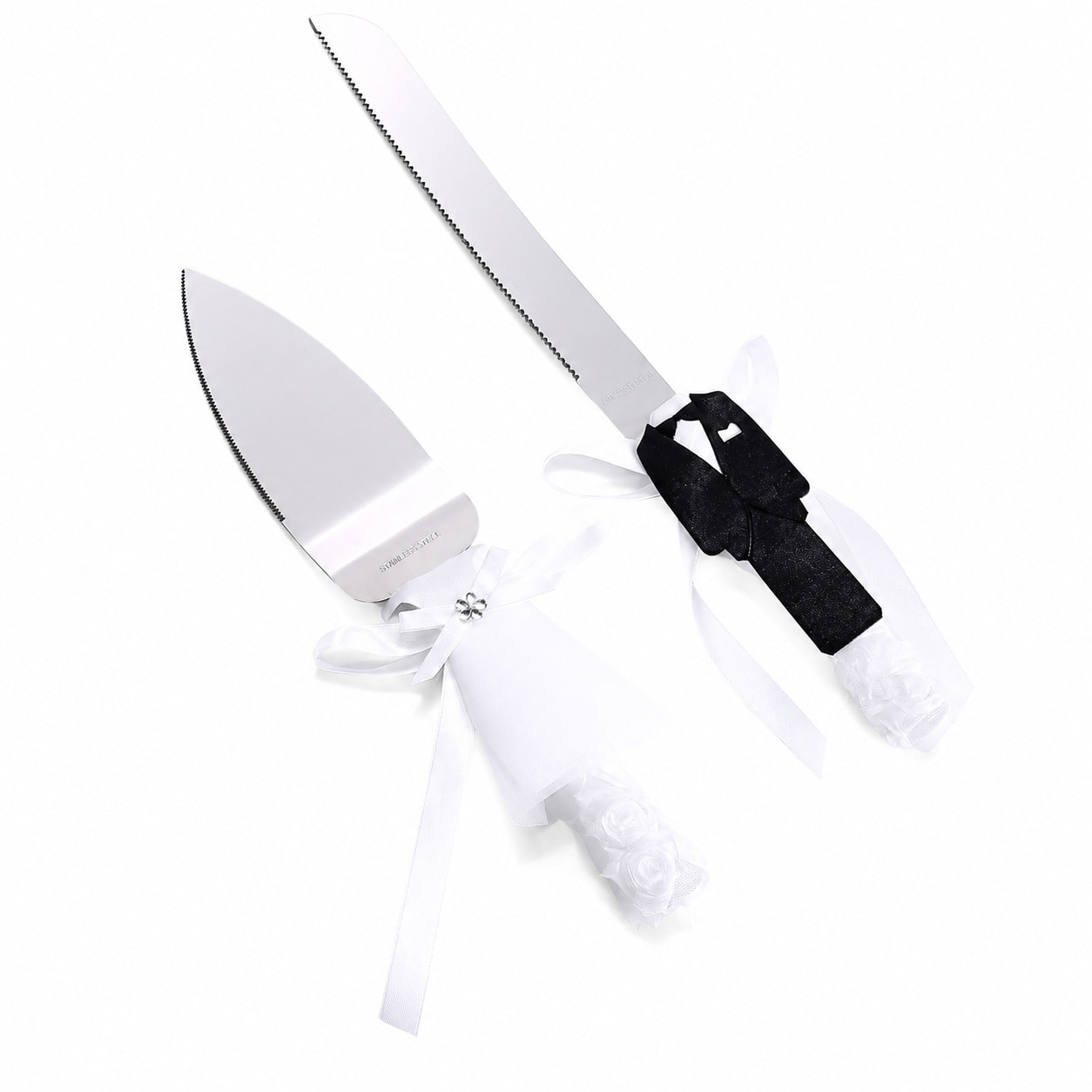 Aoibox  Rustic Wedding Cake Knife and Serving Set Handmade Handle 12 2 in Knife and 9 8 in Server Flatware