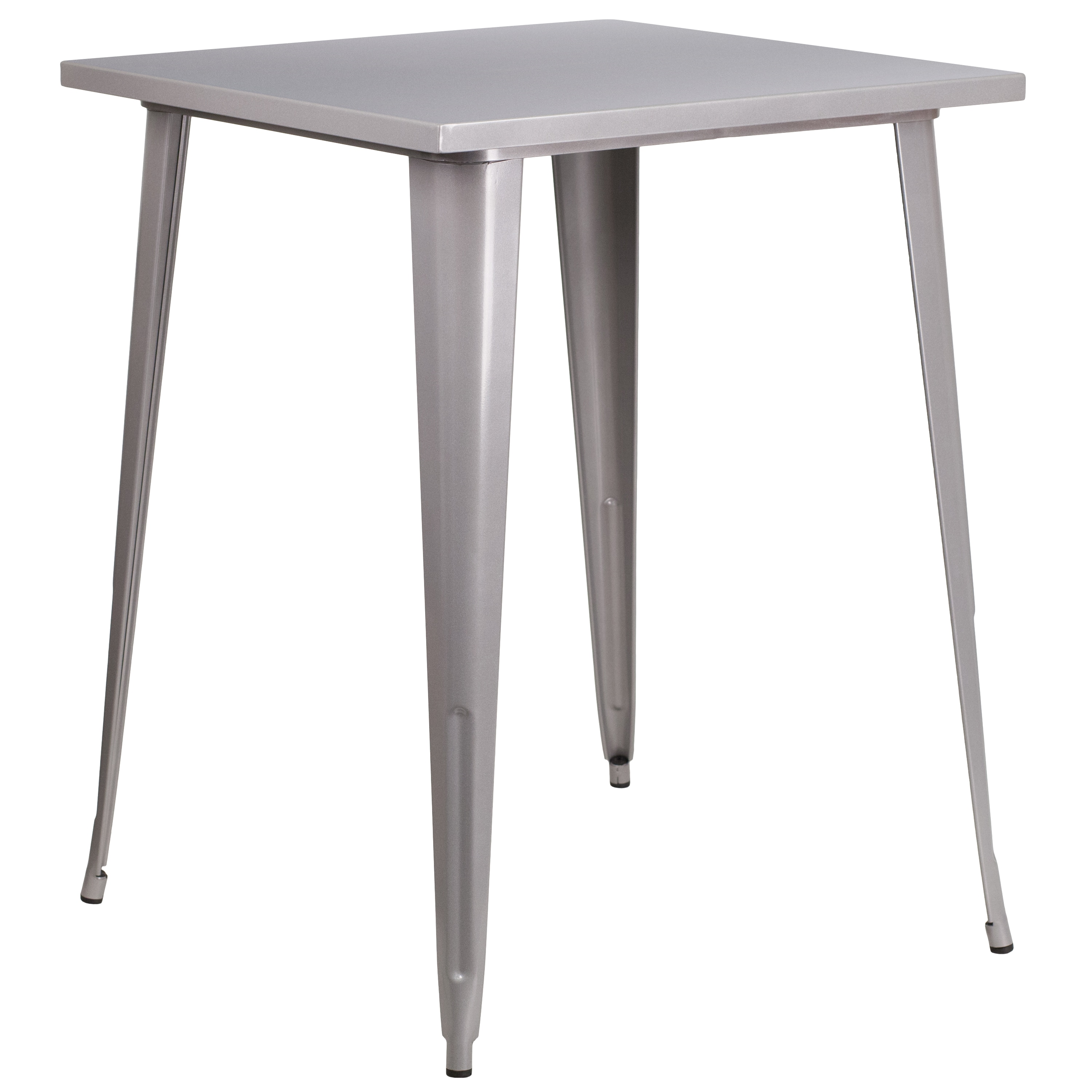 Flash Furniture 889142048817 Silver Contemporary/Modern Bar Table, Metal with Gray Metal 33.25-Inches L x 40.75-Inches H