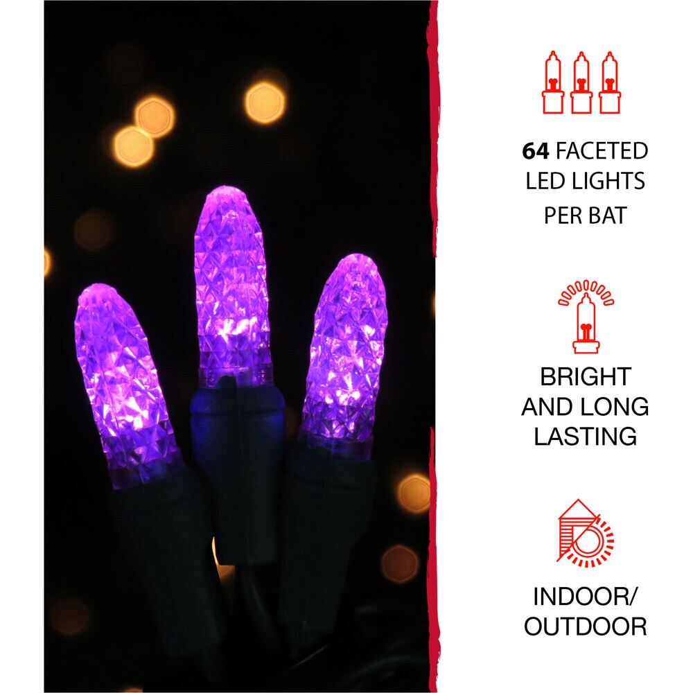 Haunted Hill Farm FFHELED029-BAT0-PUR Halloween-String-Lights - View #8