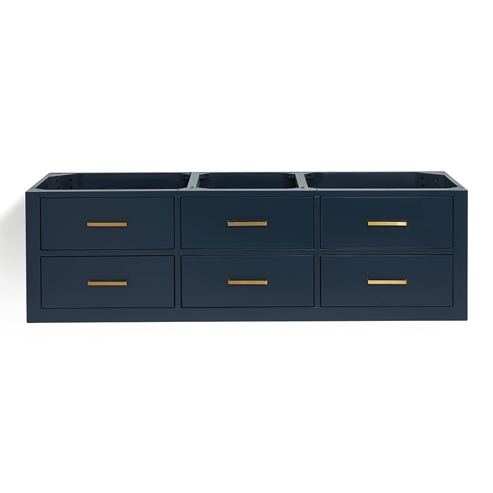 ARIEL W060D-BC-MNB Hutton 60-in Midnight Blue Floating Bathroom Vanity Base Cabinet without Top
