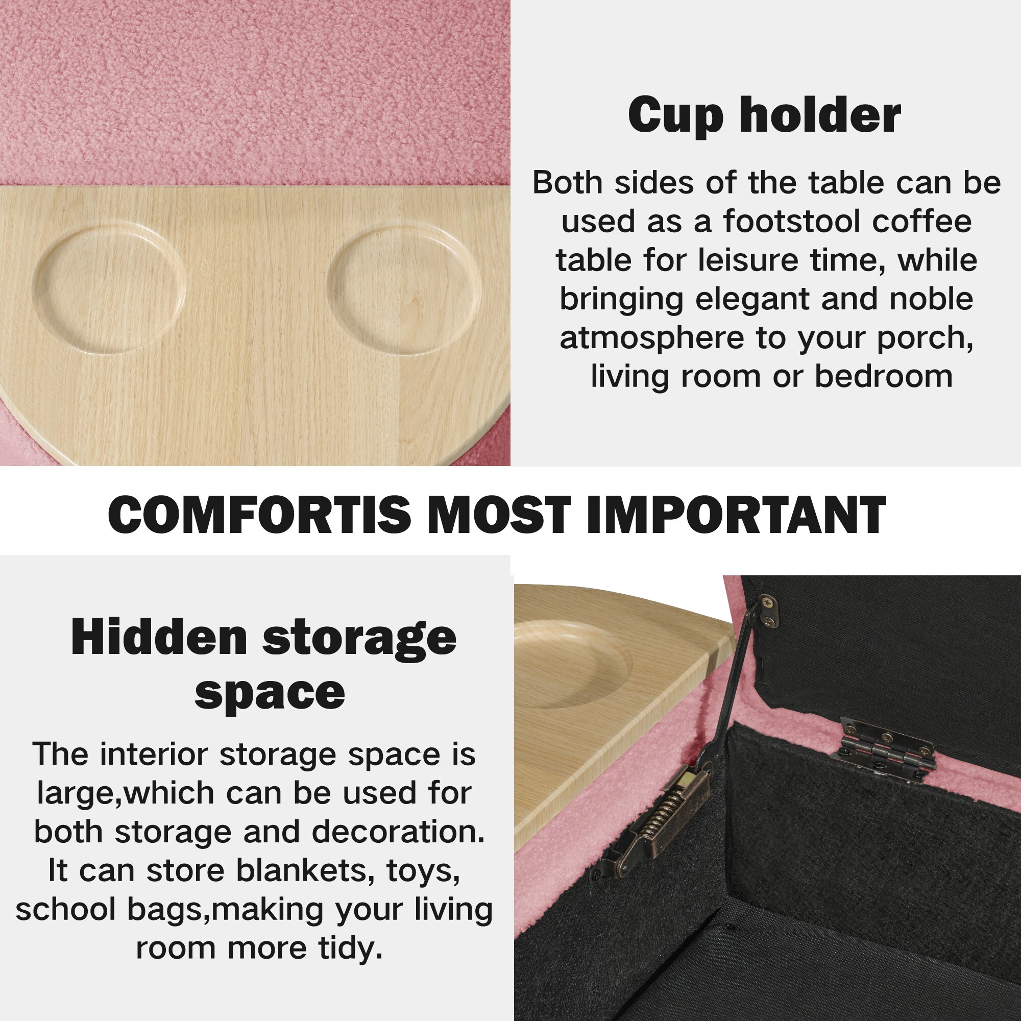Hrinhom HC-W4105-PINK bench - View #6