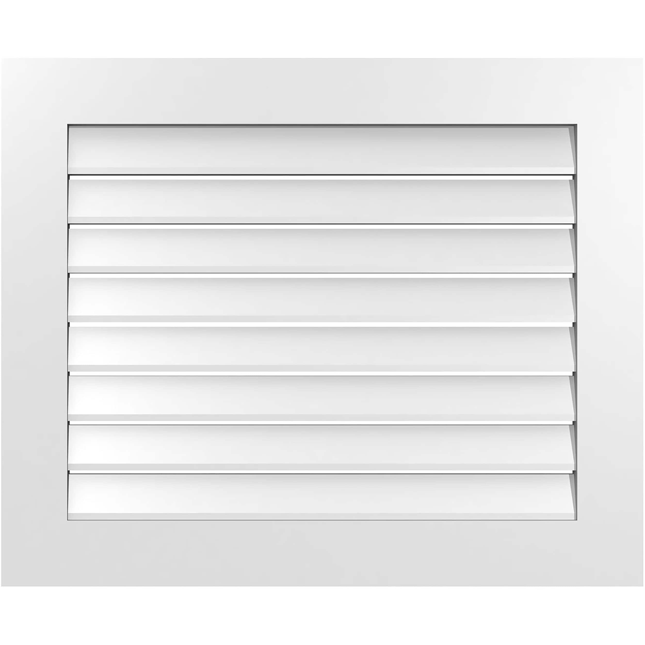 Ekena Millwork GVPVE34X2801SF 34-Inches x 28-Inches Off-white Rectangle PVC Gable Louver Vent