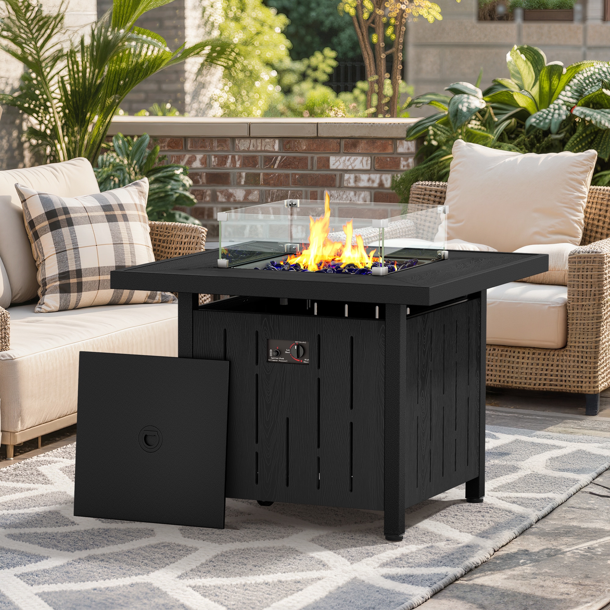 Serwall SW-SQFT-BK Gas-Fire-Pit-Accessories - View #5