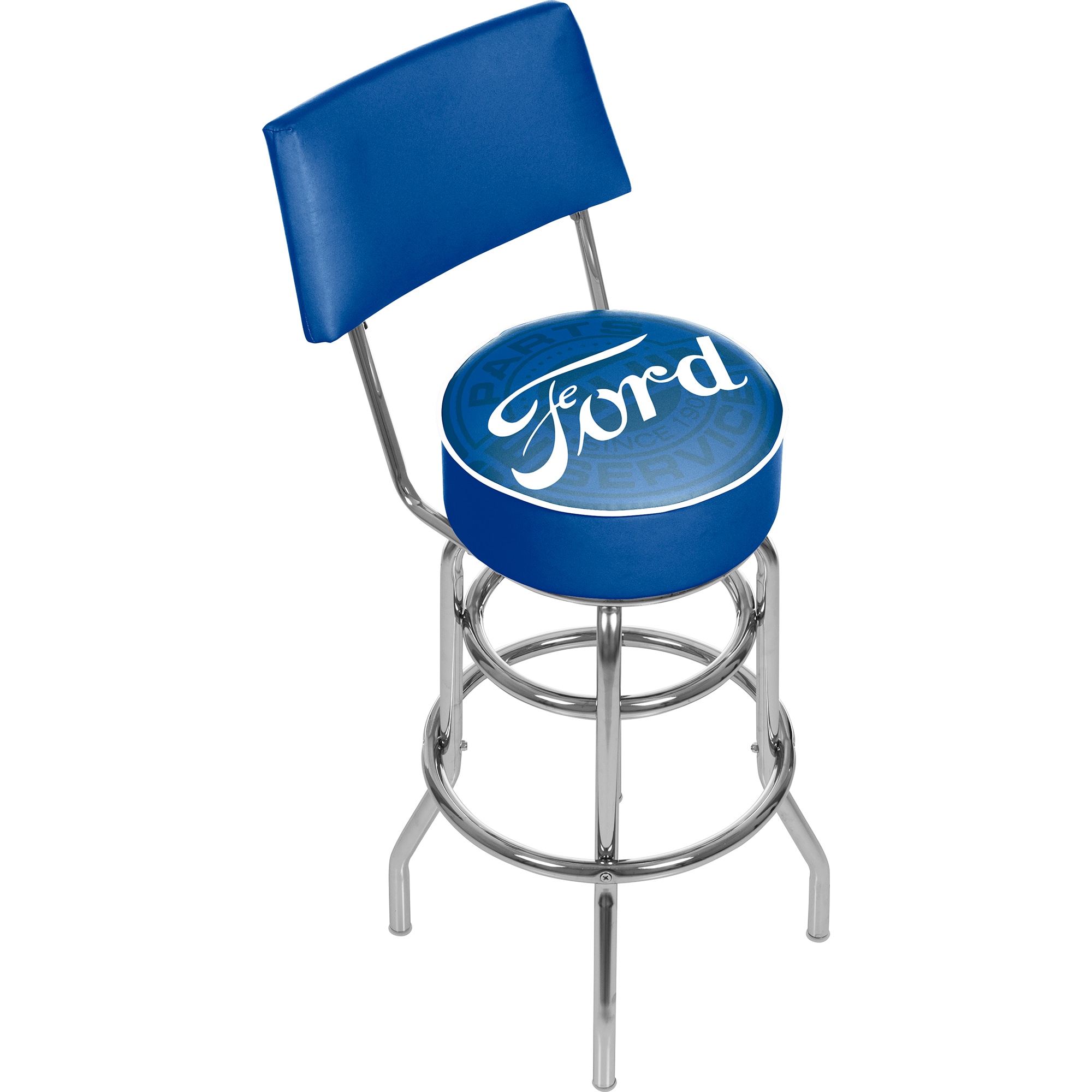 Trademark Gameroom FD1100-FGP Bar Stools with Backs Chrome 5-in H Bar height Swivel Metal Bar Stool Back