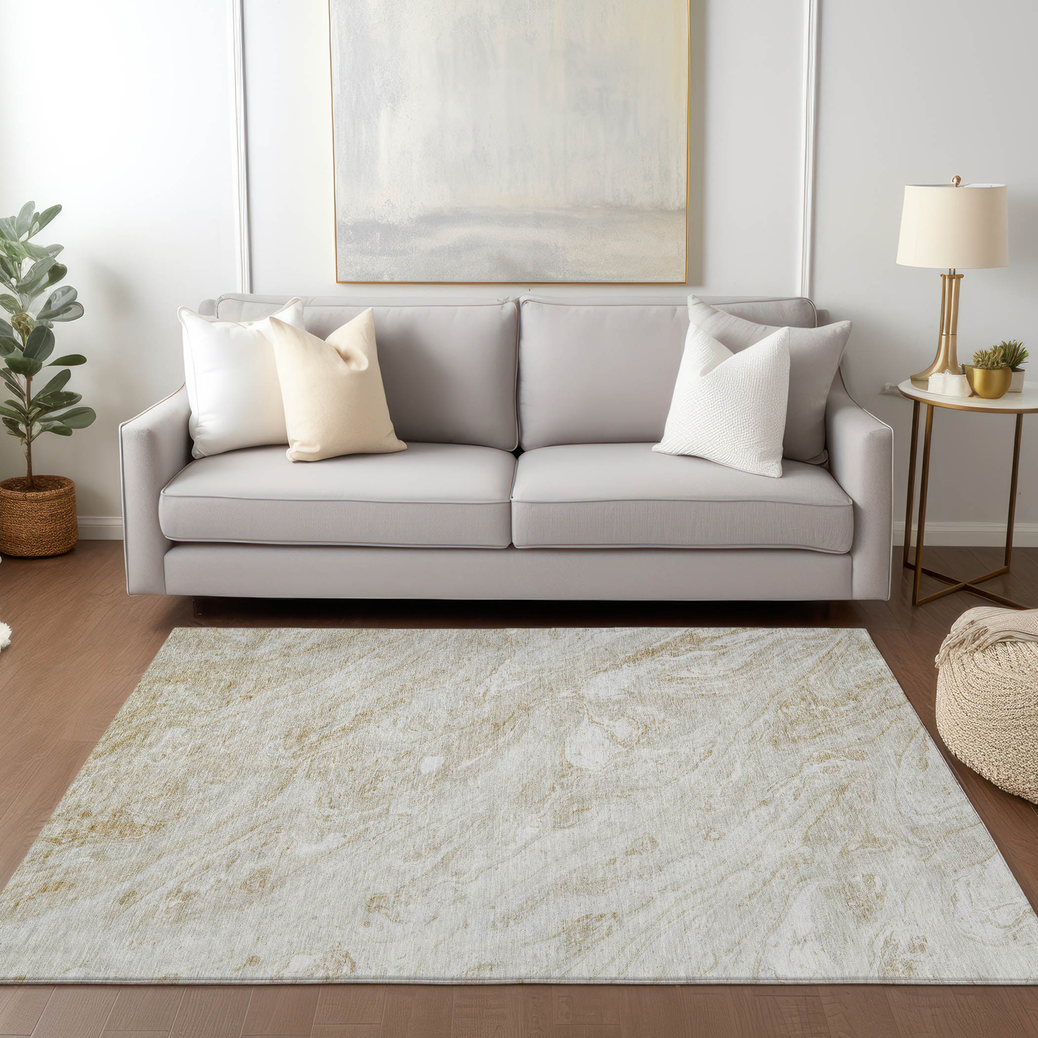 Addison Rugs ACN640IV5X8 Chantille ACN640IV 5 x 7 (ft) Polyester Ivory Rectangular Indoor/Outdoor Geometric Machine washable Area rug