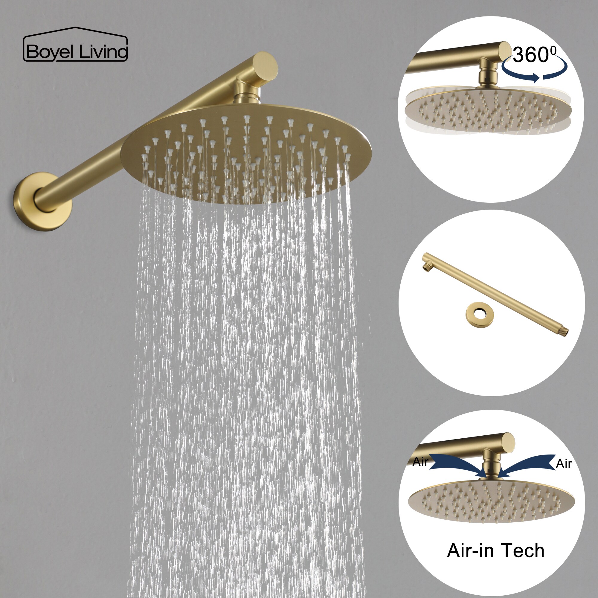 Clihome SMD-88013BG-8 Showerhead-Bar-Panels - View #2