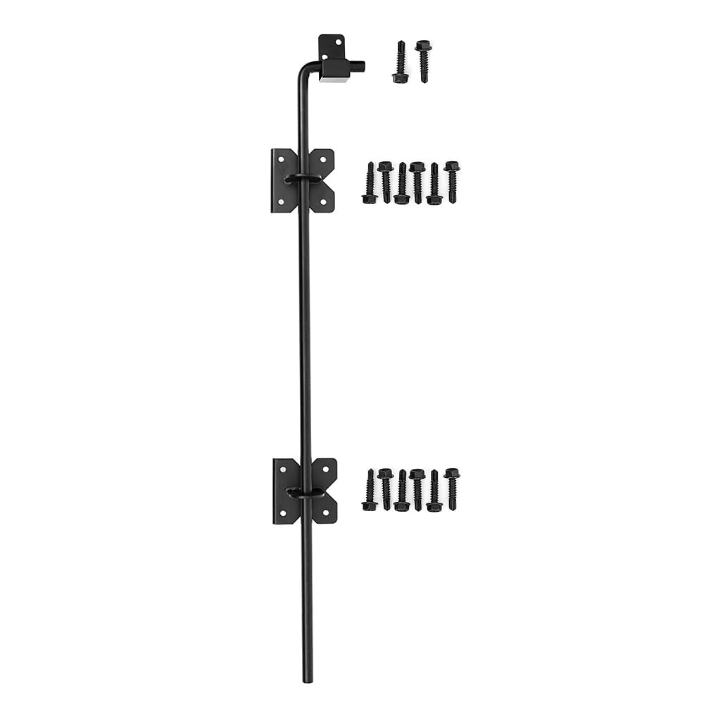 Etokfoks  36 in Black Cane Bolt Drop Rod 1 Pack for Wood Metal Iron Vinyl Outdoor Fence Gate Lock