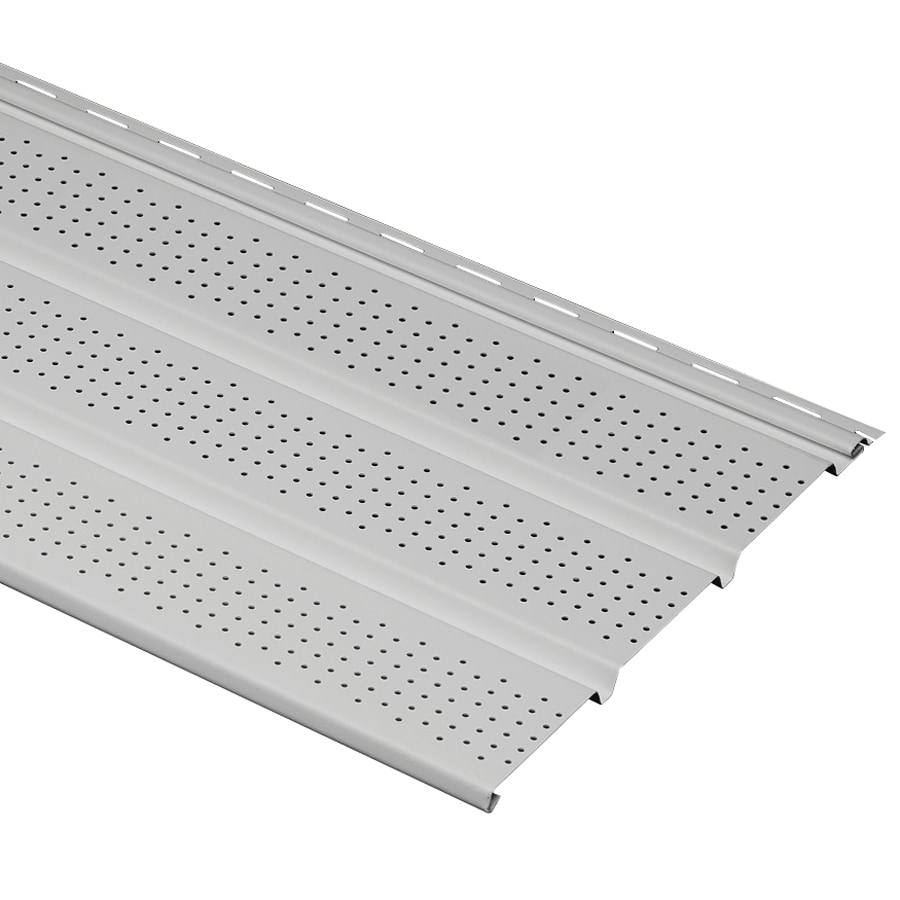 Georgia-Pacific 423599 12-in x 144-in Gray Smooth Vinyl Vented Soffit