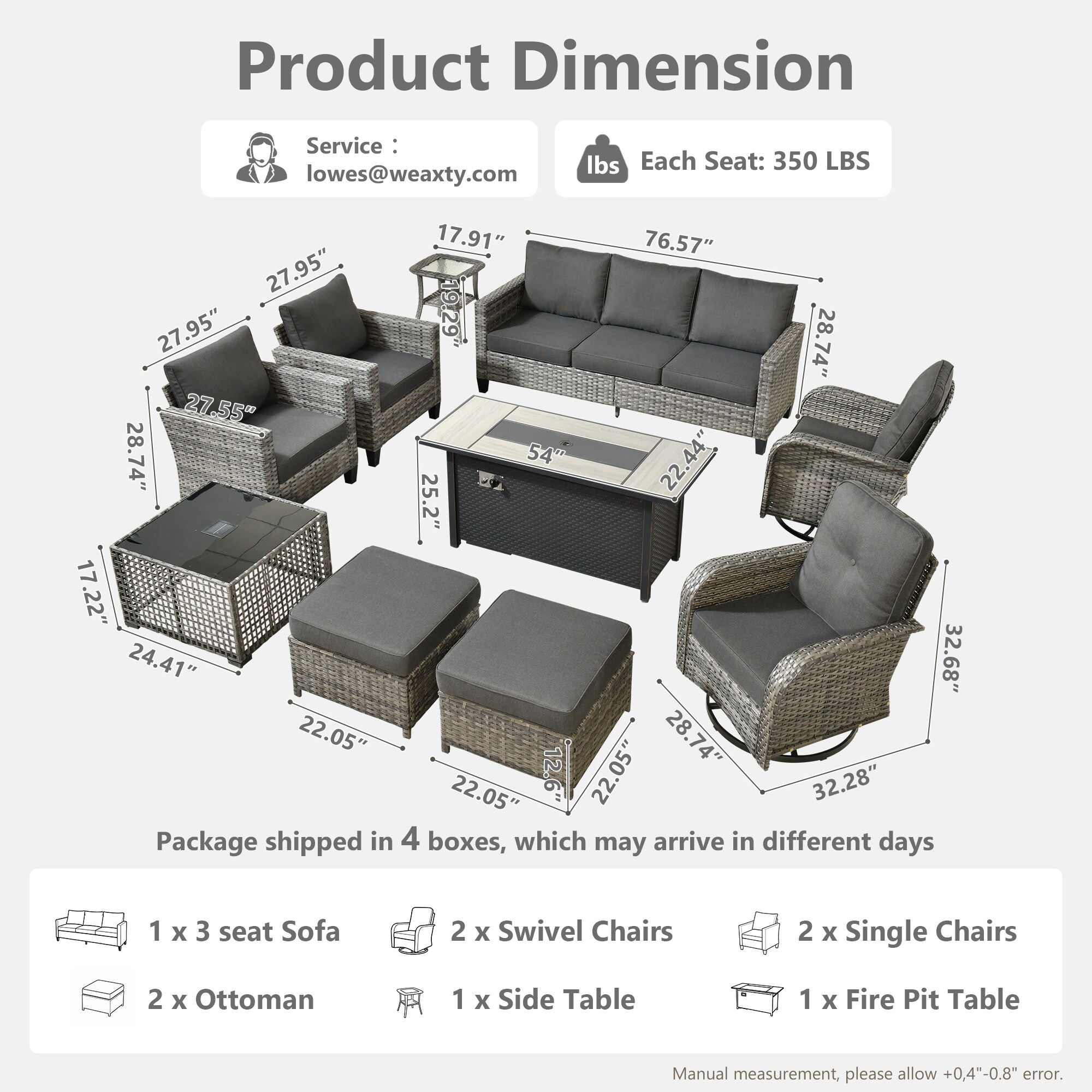 weaxty HMB8503YZNGNCRS19S1 Patio-Conversation-Sets - View #7