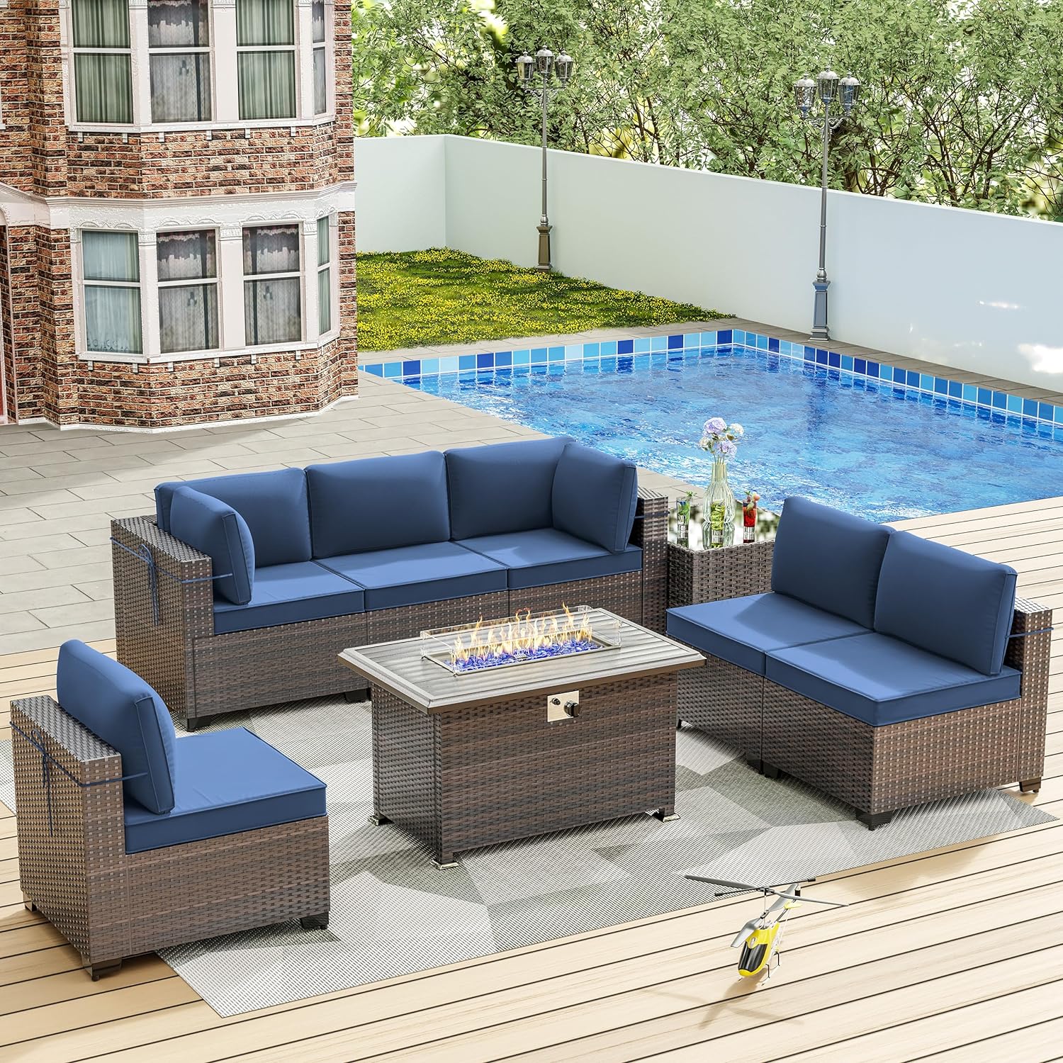 ALAULM LS-7+FP-NAVY Patio-Conversation-Sets - View #2