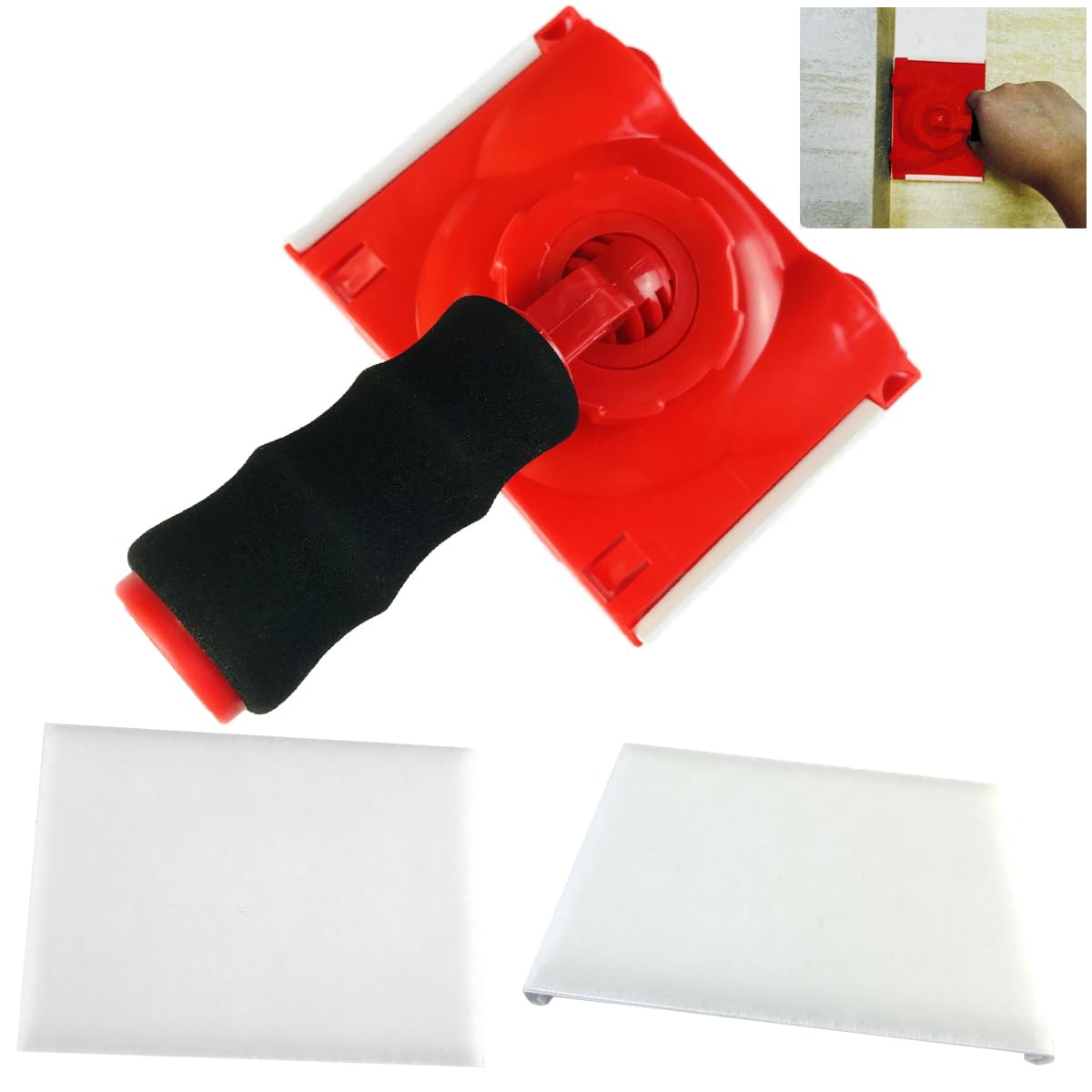 Yichuhaoxi  Paint Edge Trimmer Tool with Rotatable Handle Guide Wheels and High Absorption Pad for Walls and Ceilings Includes Two Replace Pads