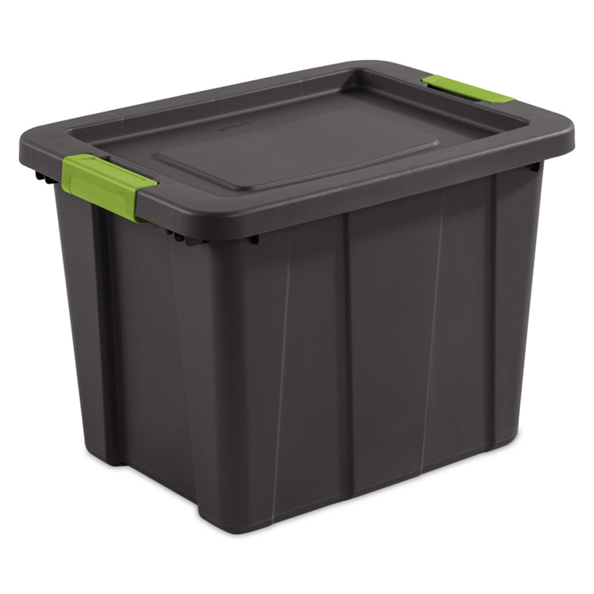 Sterilite 12 Gal Latching Lid Holiday Storage Tote Organizer Bin, Green, 8 Pack