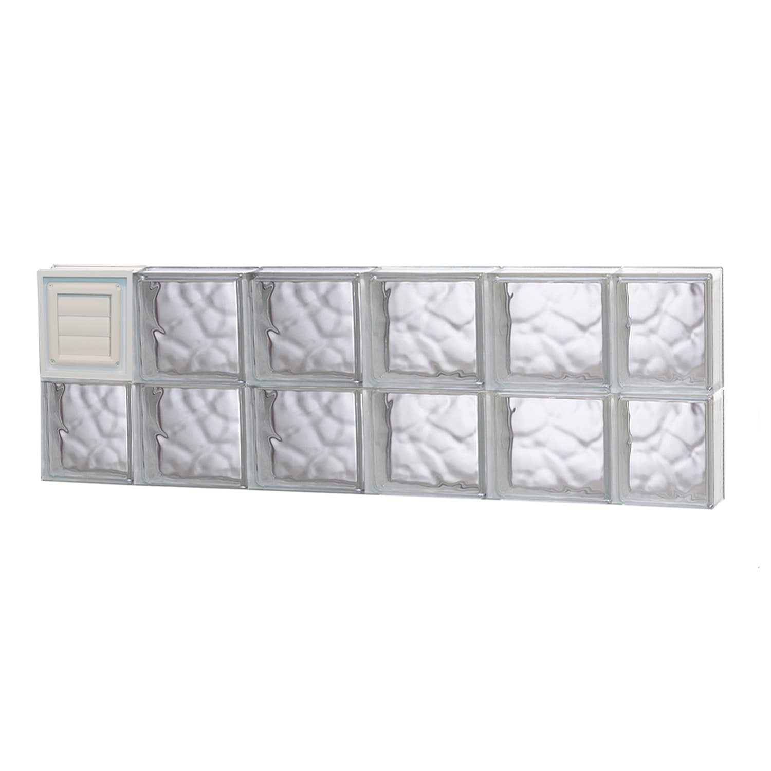 REDI2SET D4416DC Wavy Glass 42-1/2-in x 15-1/2-in Frameless Replacement Dryer vent Glass Block Window