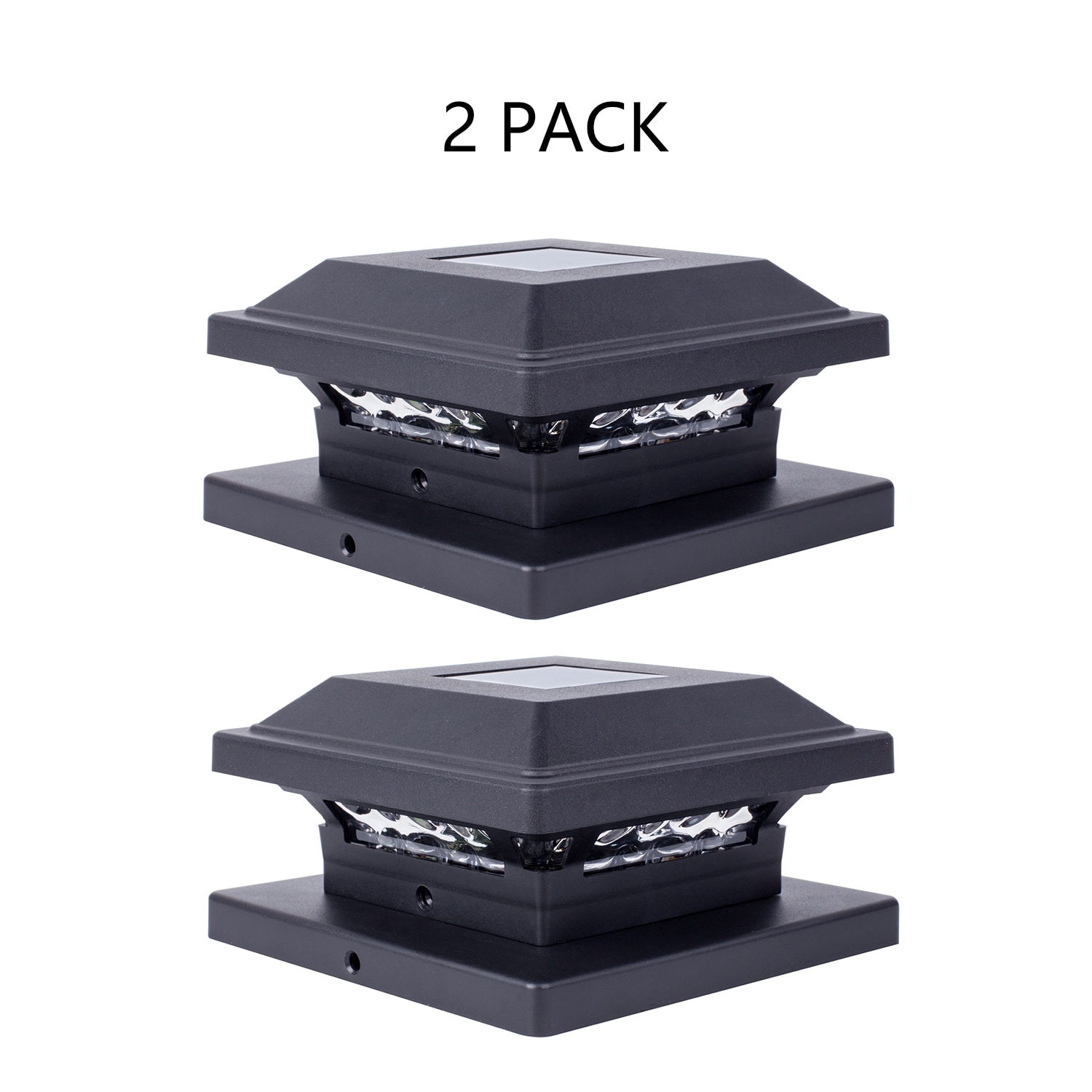4 Pack 4" 5" 6" SMD LEDs Solar Black Finish Post Deck Fence Cap Lights 