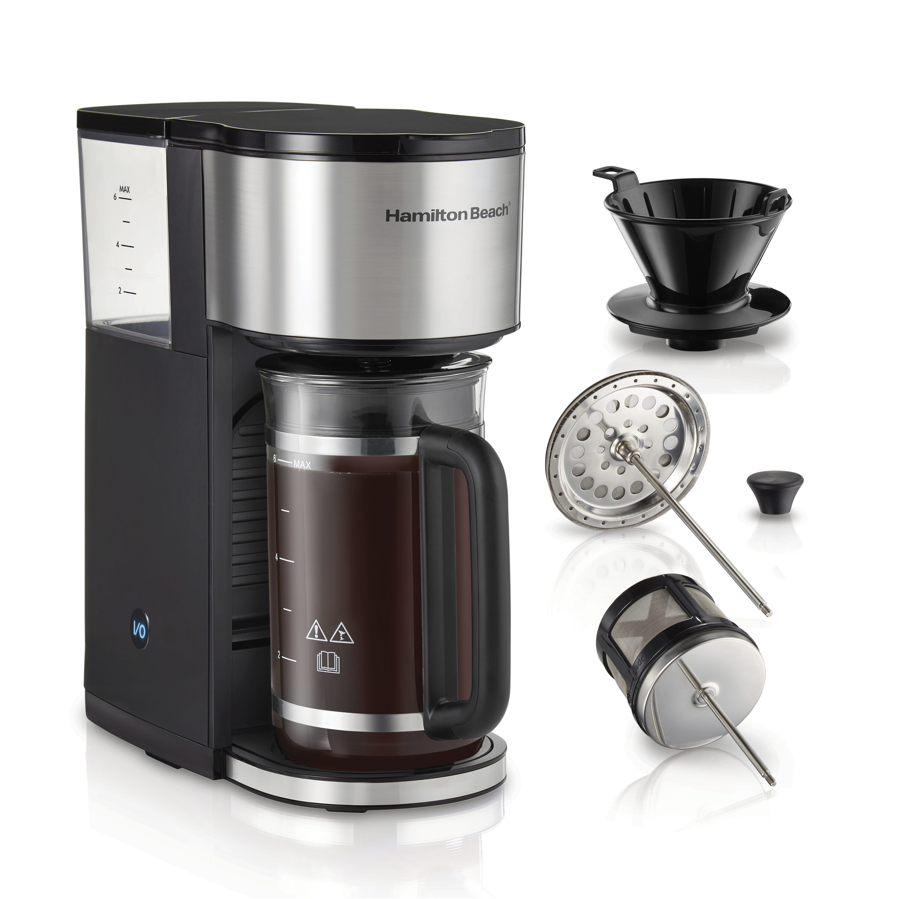 Hamilton Beach 46251 6 -Cup Residential Combination coffee maker with Automatic Shut-Off ( Black )