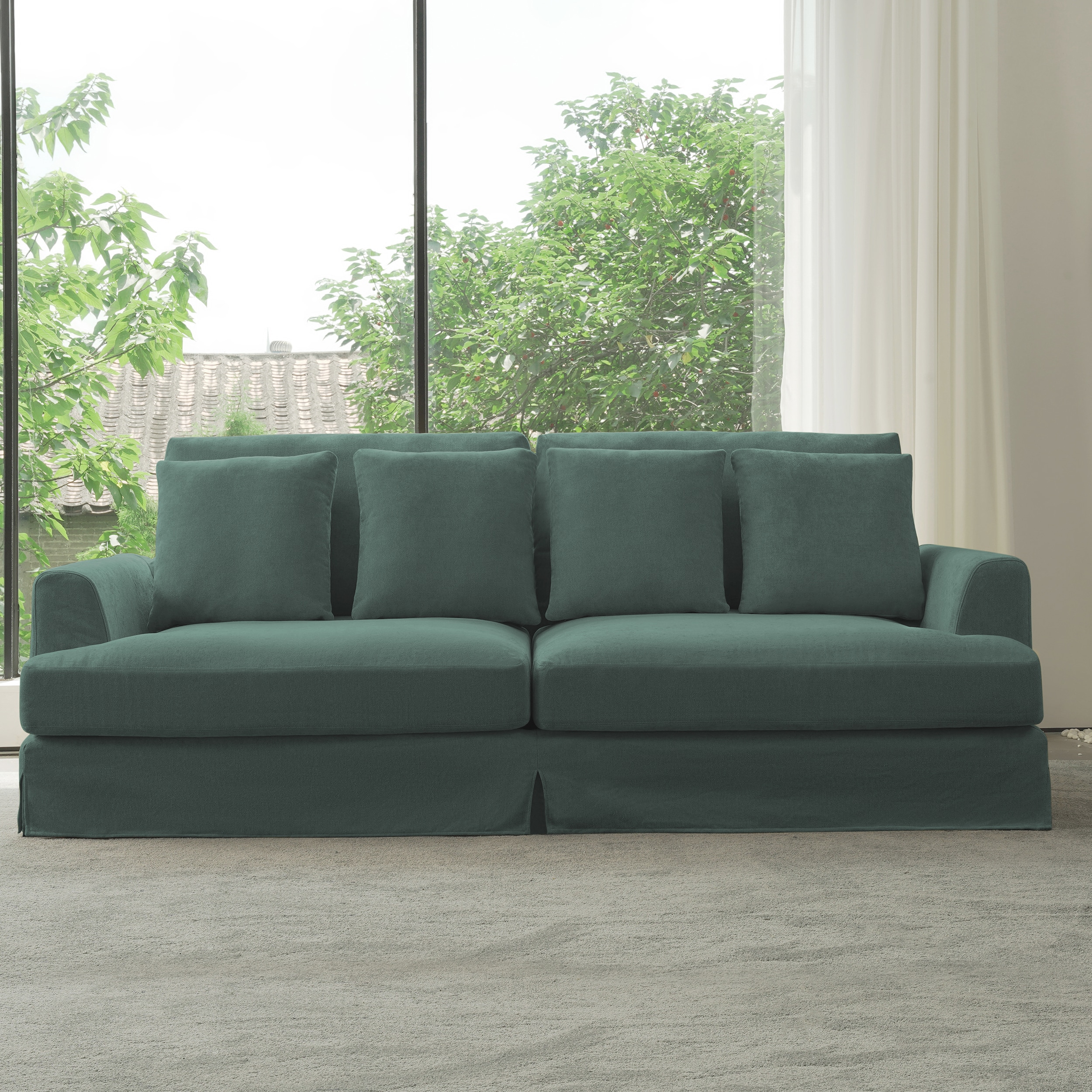  SQA-236-11A Sofa 102.4-in Casual Green Cotton 2 -seater Loveseat