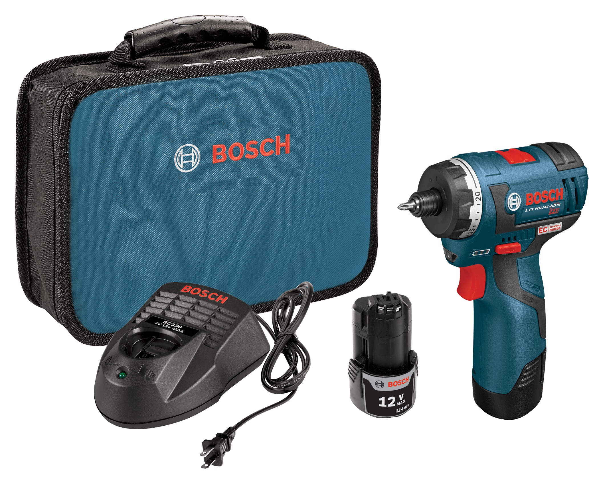 Bosch 12-Volt Brushless 1/4-in Cordless Screwdriver (1-Battery Included and  Charger Included) at
