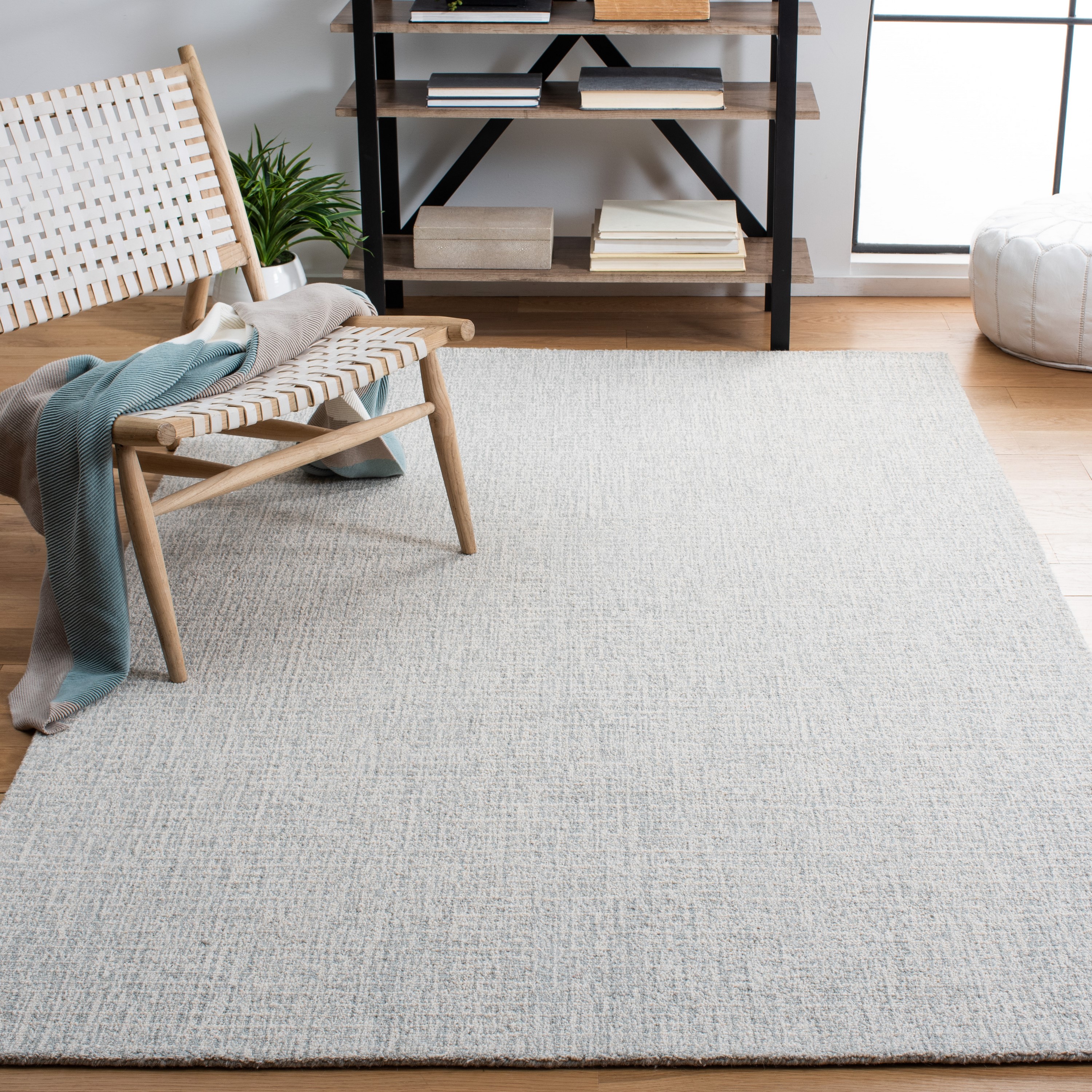 Safavieh ABT468F-3 Abstract Lottie 3 x 5 (ft) Tufted Wool Light Gray/Ivory Rectangular Indoor Abstract Bohemian/Eclectic Area rug