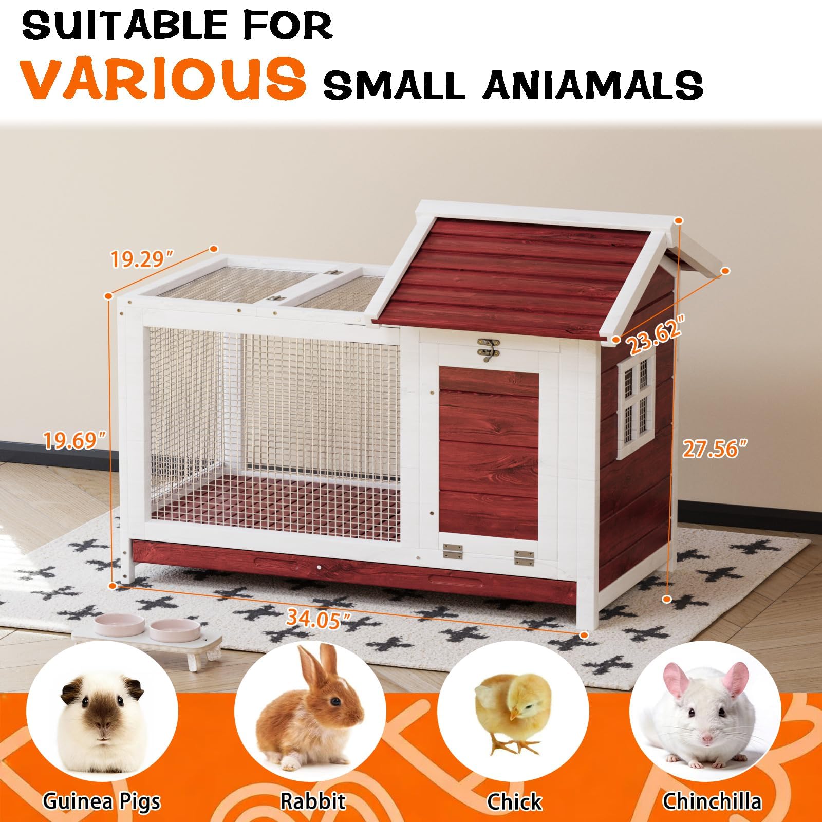 IdealHouse BZI-K7ZGPF4B-JVF4P55 Chicken-Coops-Rabbit-Hutches - View #3