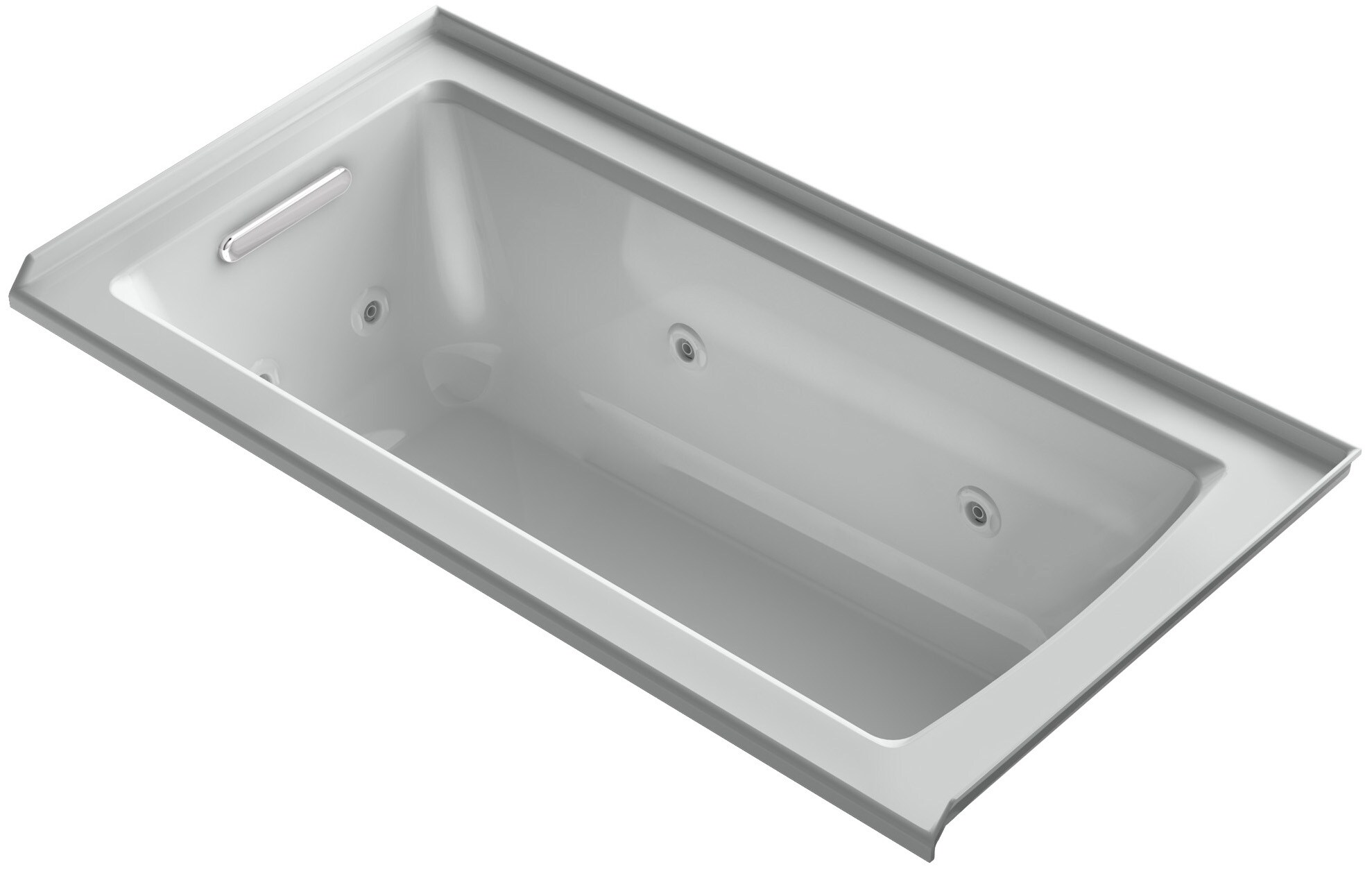 KOHLER 1947-L-95 Archer 30.0-Inches x 60.0-Inches Ice Grey Acrylic Rectangular Alcove Whirlpool tub ( Left Drain )