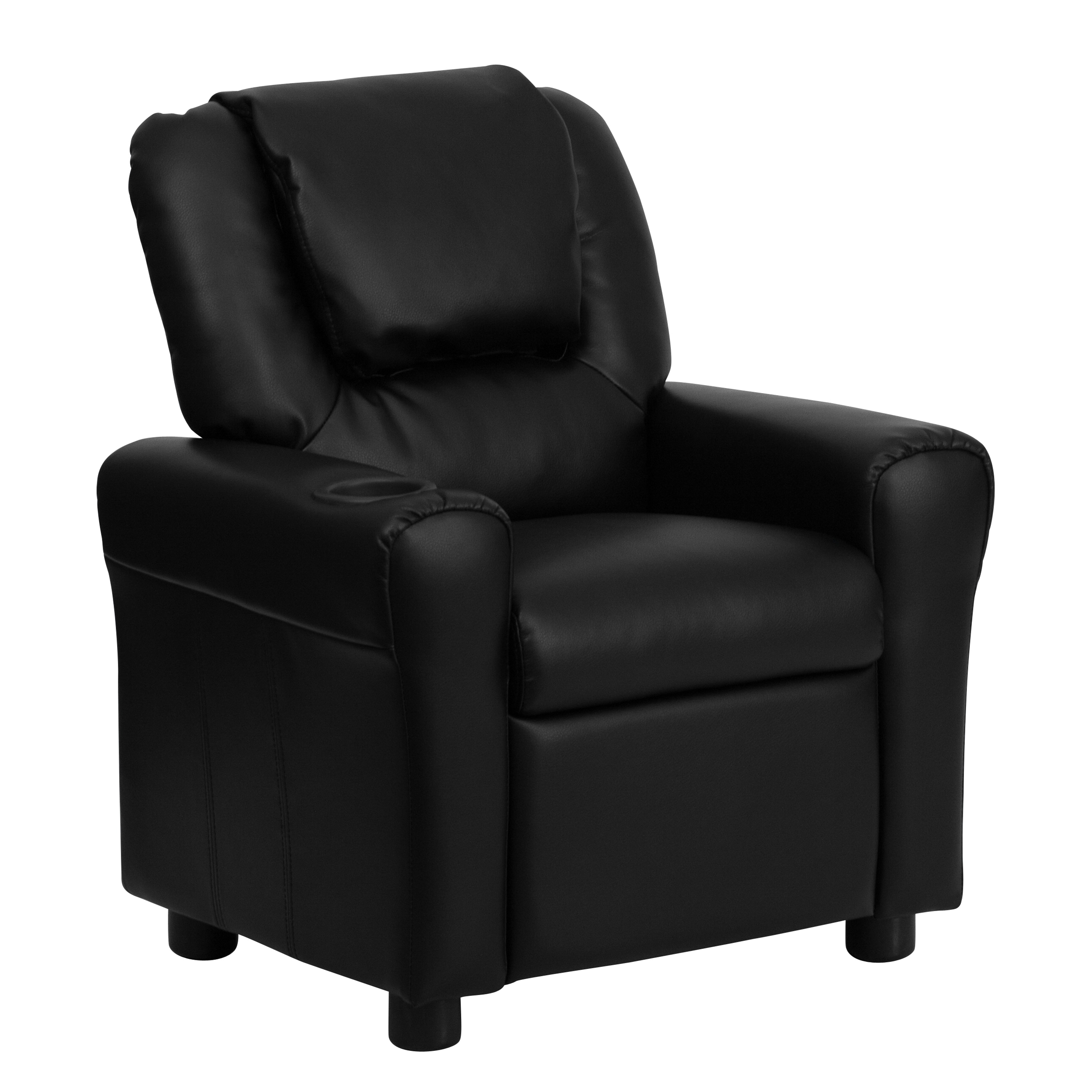 Flash Furniture 847254018982 27-in Black Leather Upholstered Kids Accent Chair