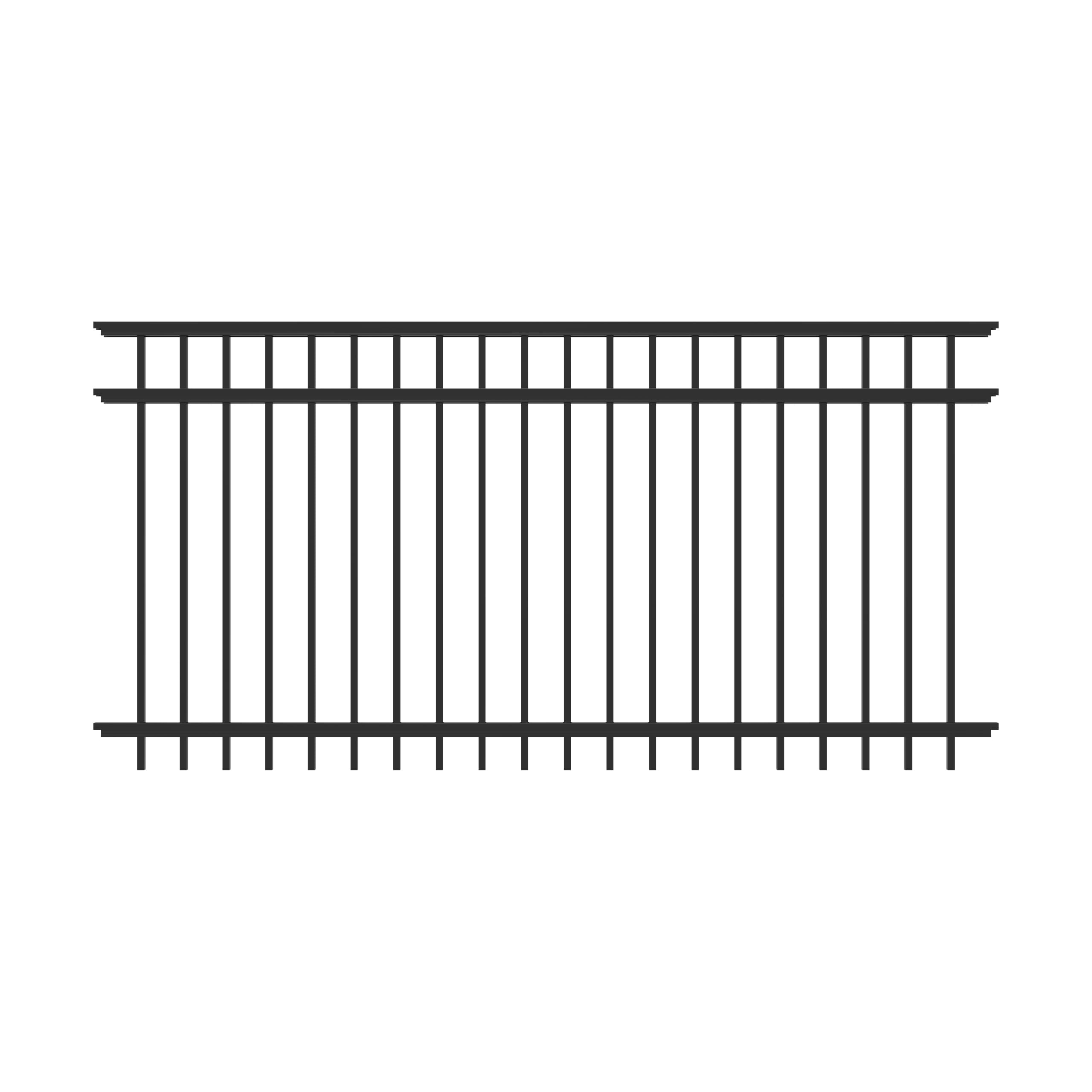Freedom 73008980 New Haven 4-ft H x 8-ft W Black Aluminum Decorative Spaced picket Fence panel