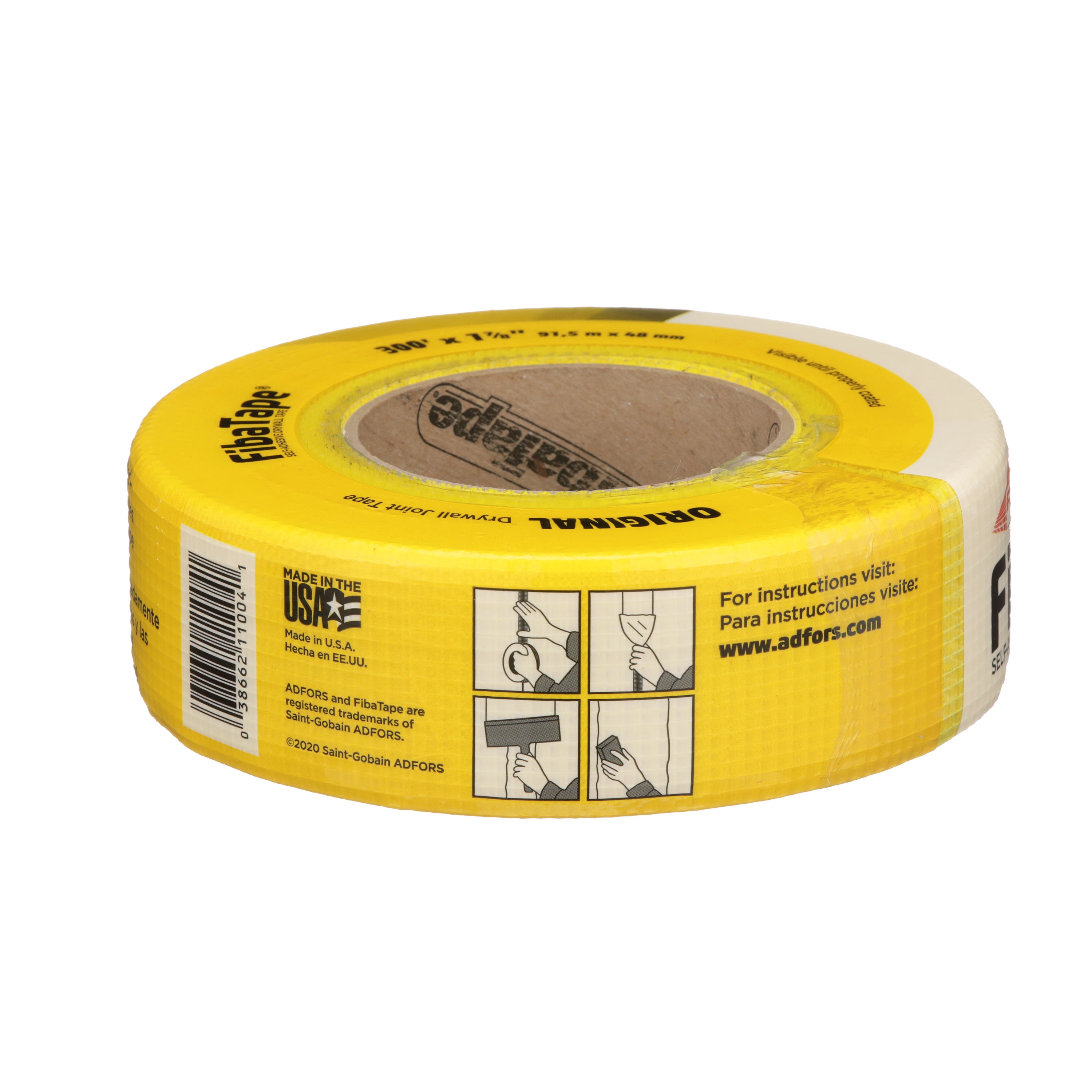 Saint-Gobain ADFORS FibaTape Standard Yellow 1.875-in x 300-ft Mesh  Construction Self-adhesive Joint Tape in the Drywall Tape department at