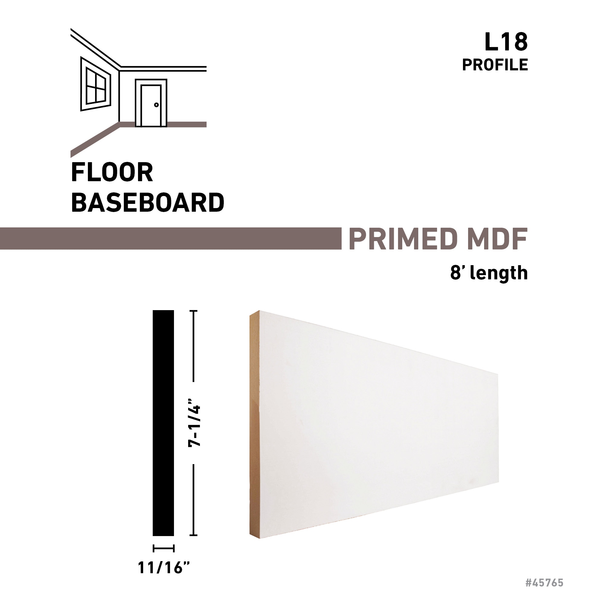 RELIABILT 18 8FBDPM Baseboard-Moulding - View #3