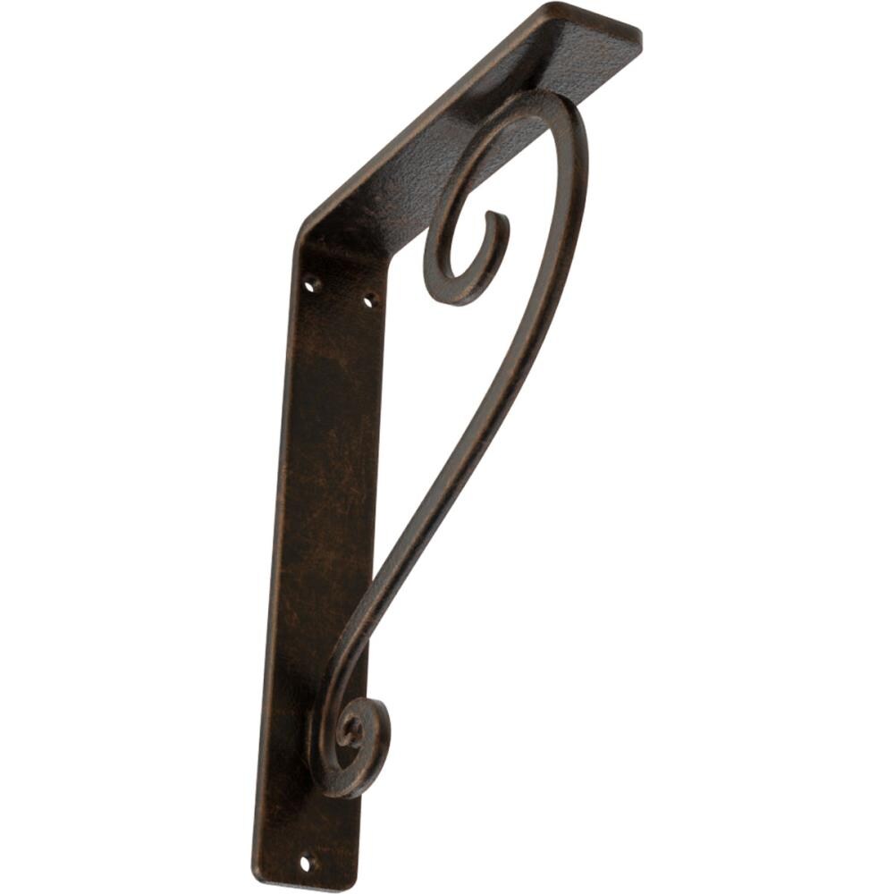 Ekena Millwork BKTM01X05X08SEDABZ Edwards 5.5-in x 1.5-in x 8-in Antique bronze Wrought iron Mounting bracket