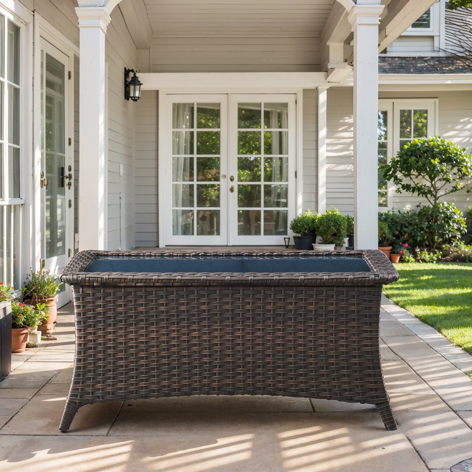  PA018 PATABLE-T Rectangle Wicker Coffee 28.5-in W x 46.5-in L