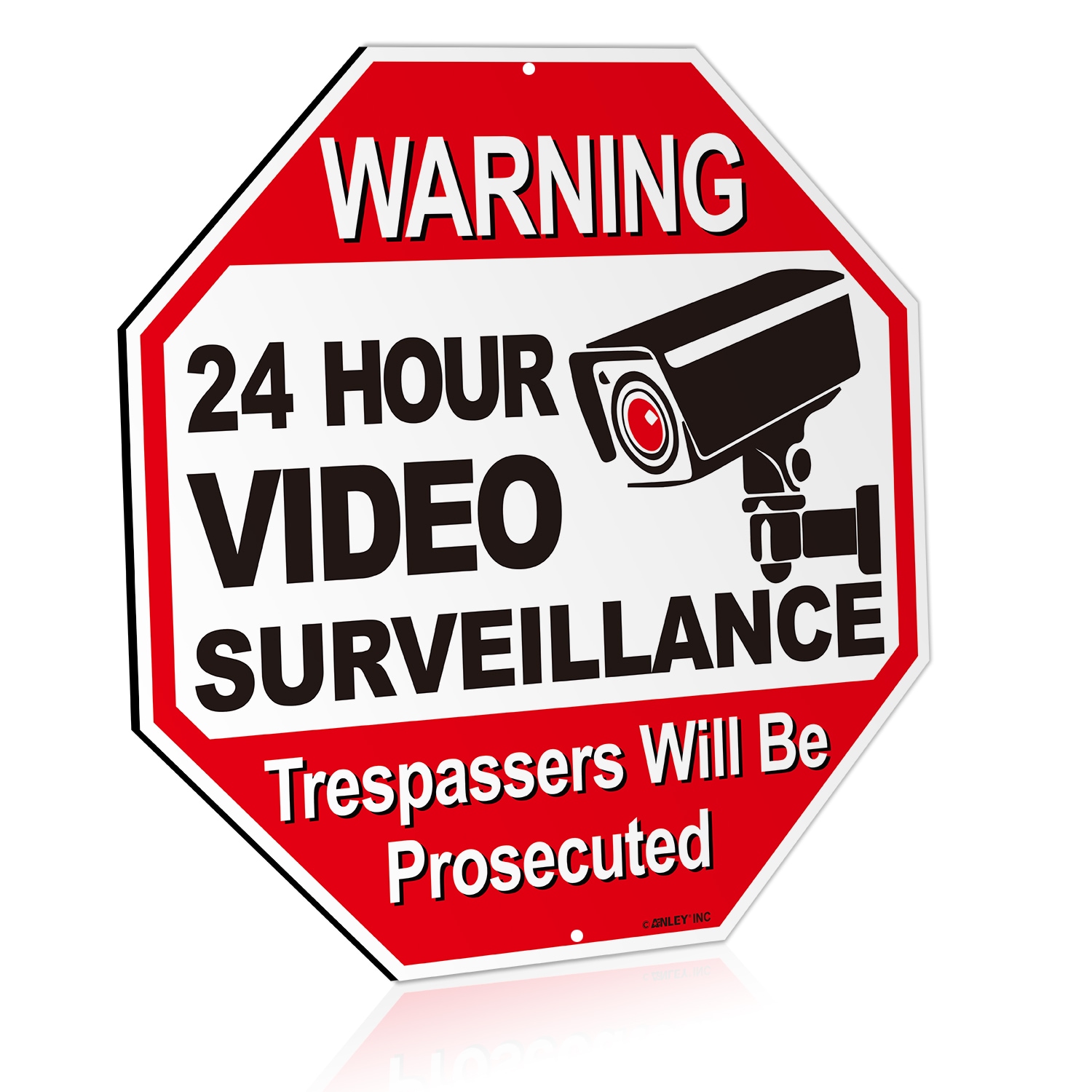 METAL SECURITY SYSTEM VIDEO SURVEILLANCE CAMERAS WARNING YARD SIGN+STICKERS LOT 