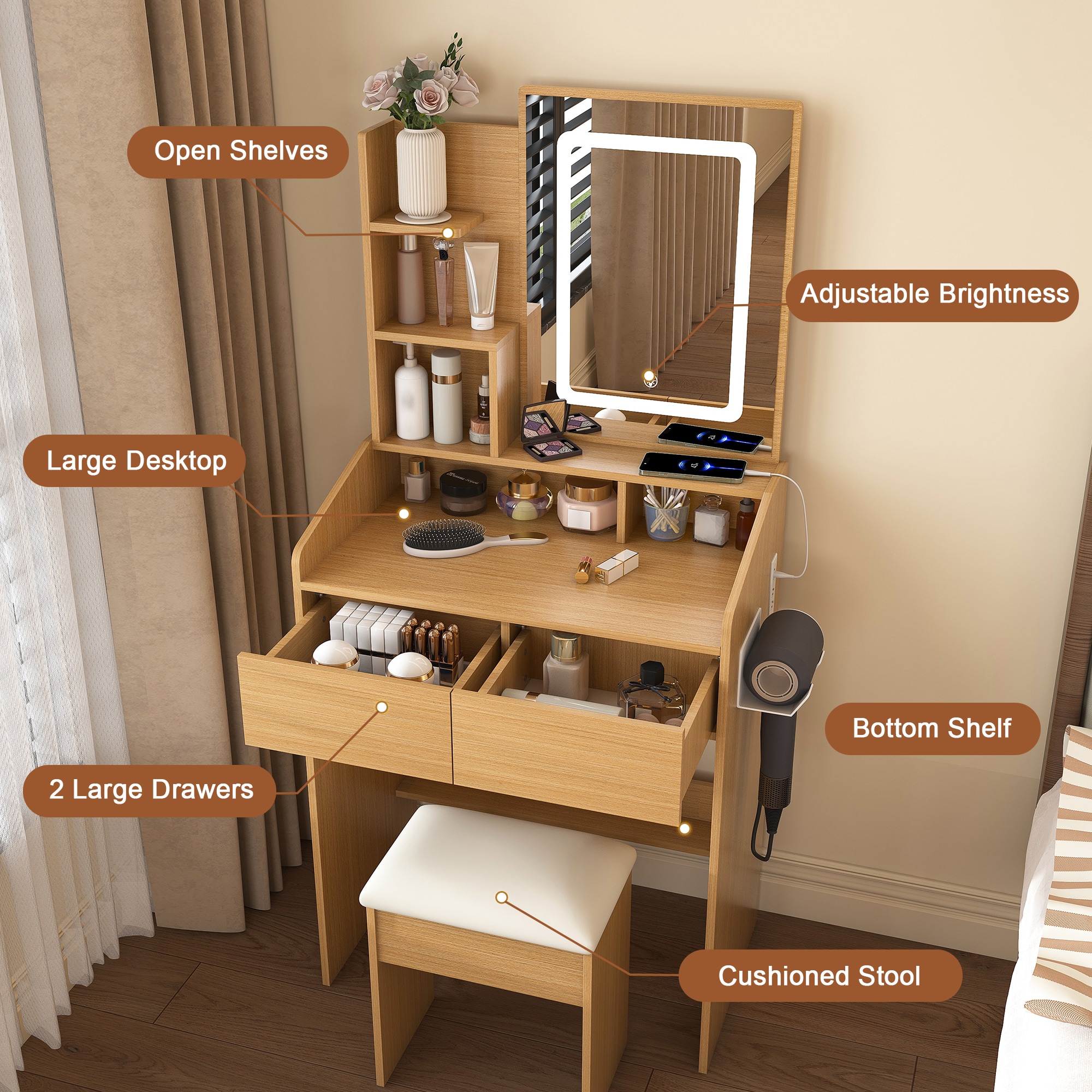 GDFStudio 352217 Bedroom-Vanities - View #7