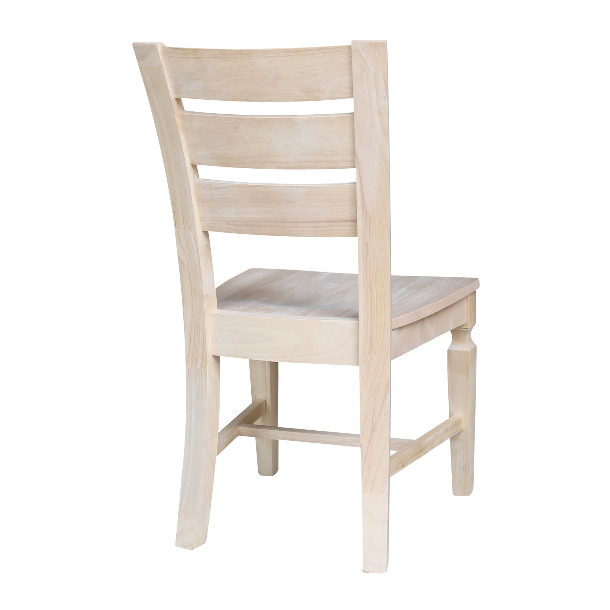 Vista Unfinished Solid Parawood High Ladderback Chair Set