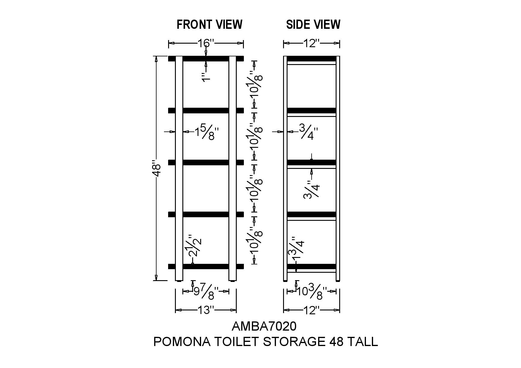 Pomona 48" Brown Wood and Metal Bath Storage Shelf
