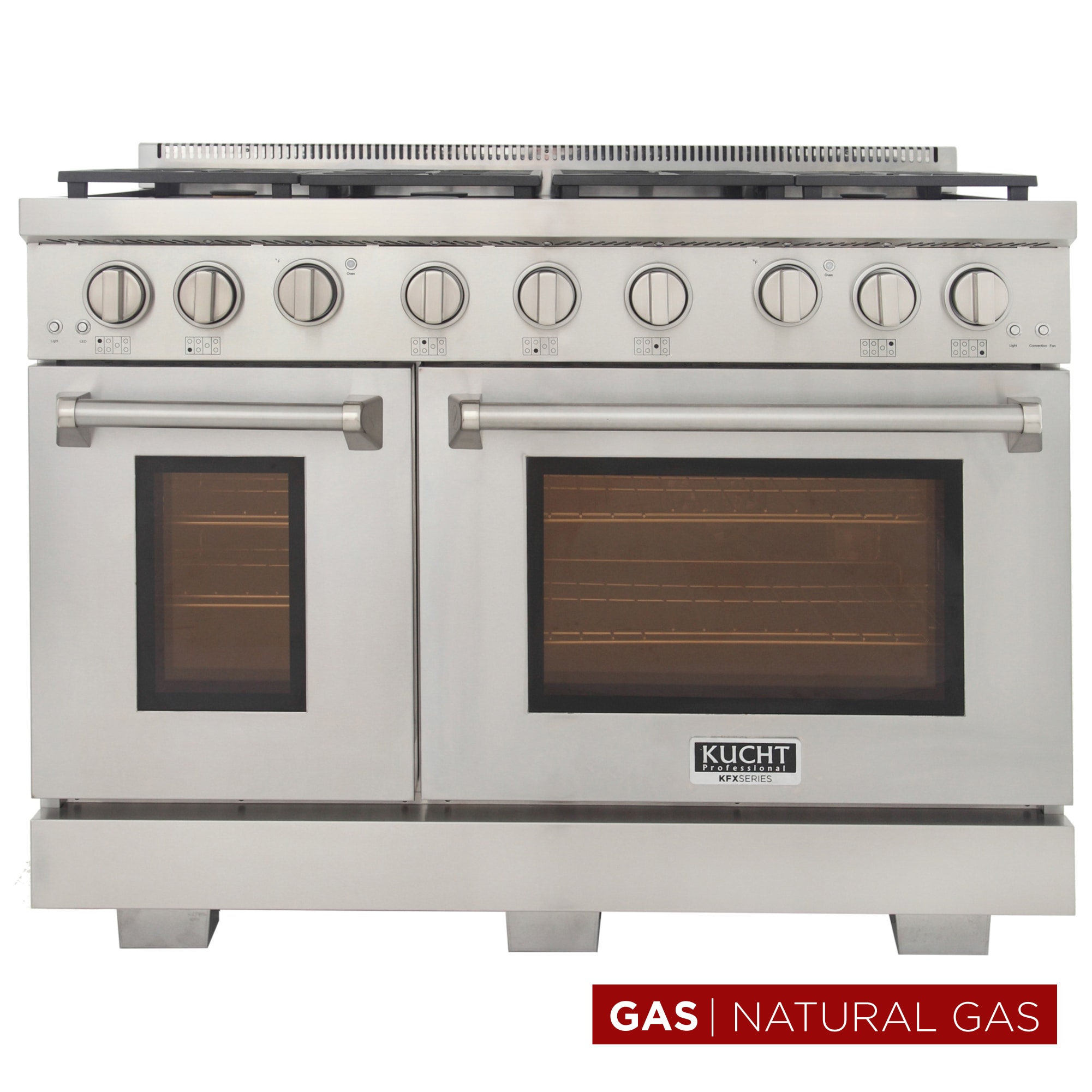 Kucht KFX4800X-S 48-in 7 burners 4.2-cu ft / 2.5-cu ft Convection Oven Freestanding Double Oven Gas Range ( Stainless steel )