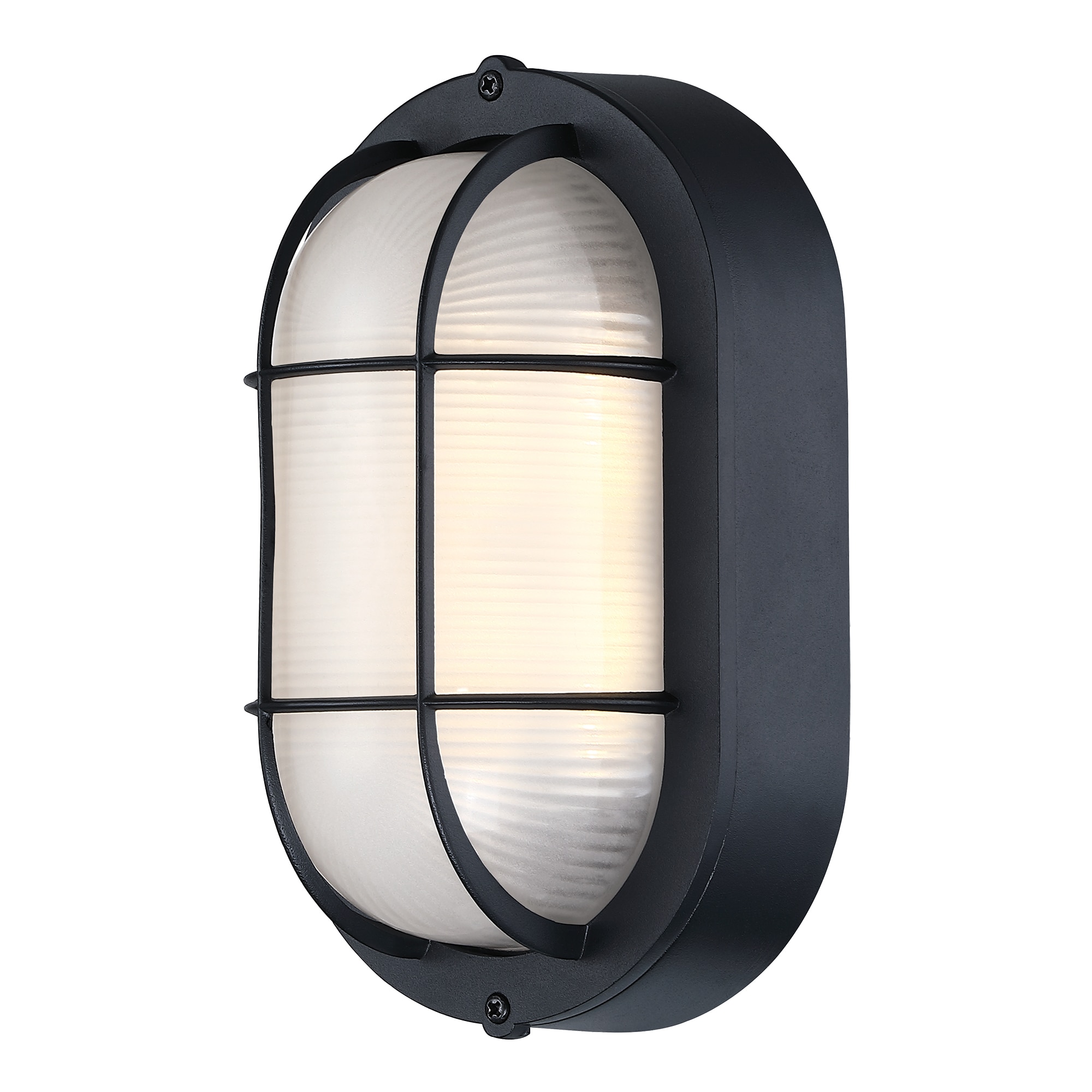 Hukoro 8.5-in H Matte Black Integrated LED Outdoor Wall Light LED ...