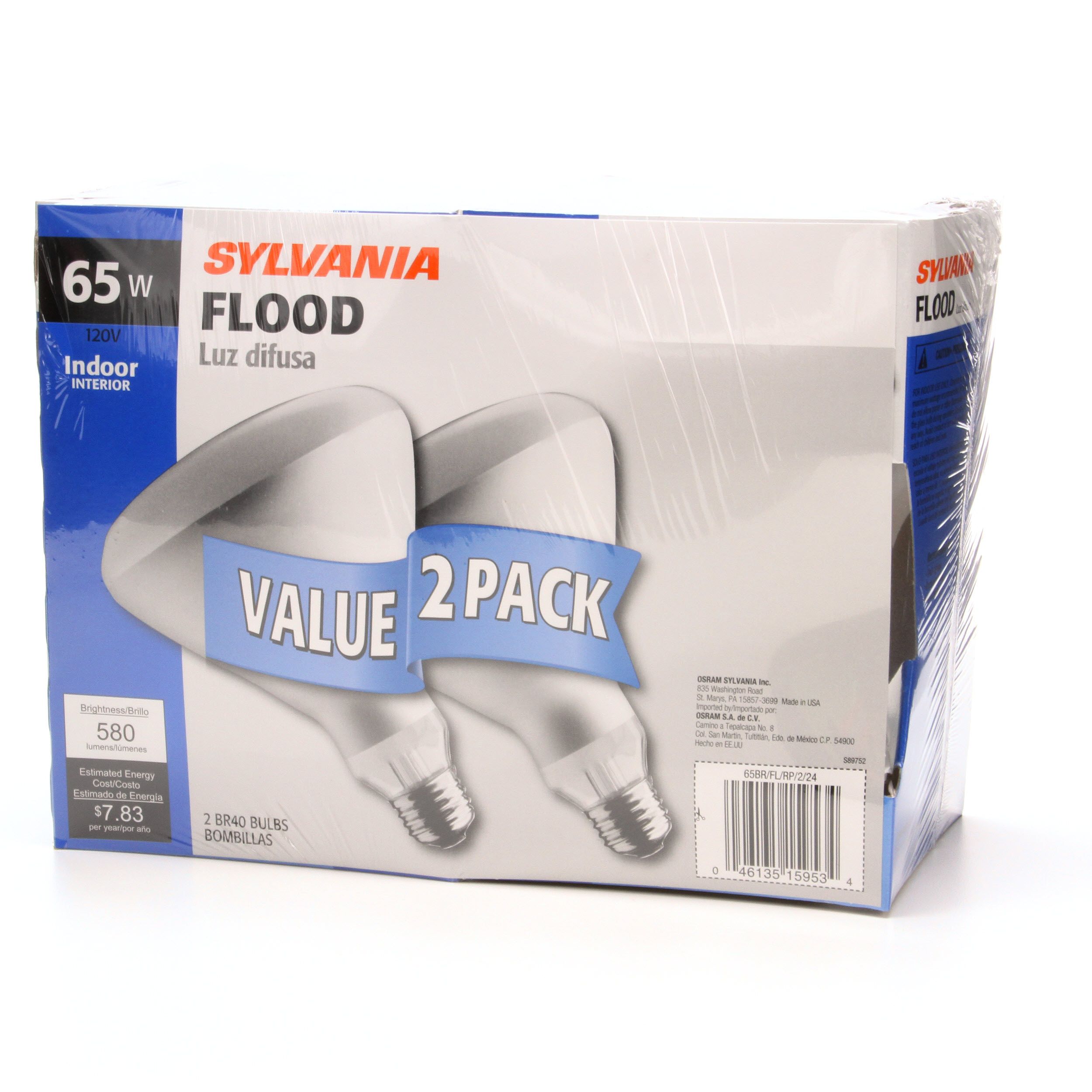 sylvania 65w 120v 600 lumens