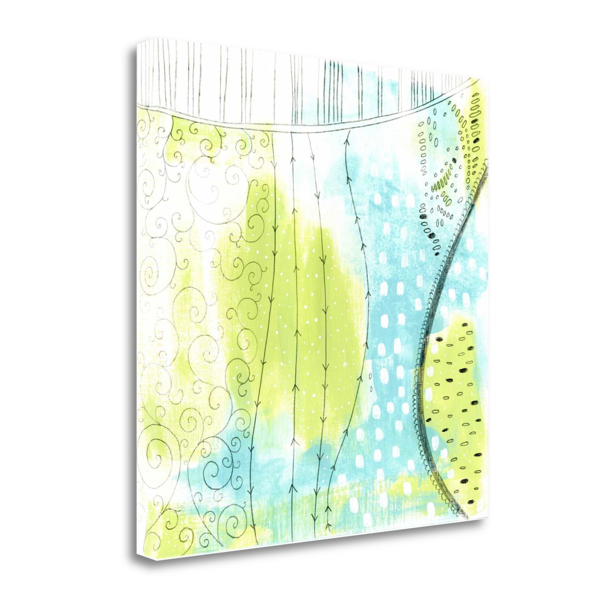 Tangletown Fine Art SBSO1063-3030C Blue and Green Abstract Sarah Ogren 30-in H x 30-in W Abstract Print on Canvas